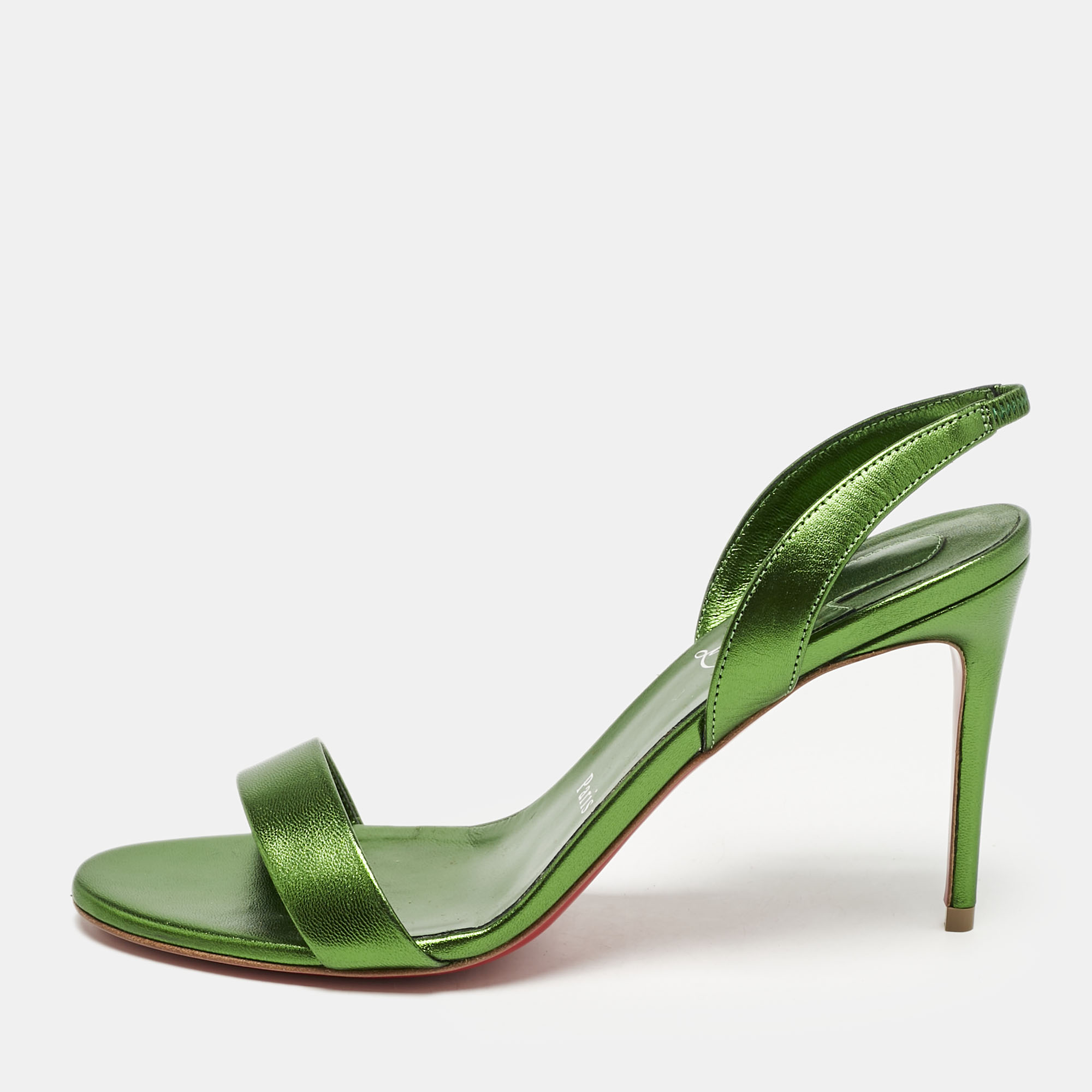 Christian Louboutin Metallic Green Leather O Marylin Slingback Sandals Size
Christian Louboutin Metallic Green Leather O Marylin Slingback Sandals Size