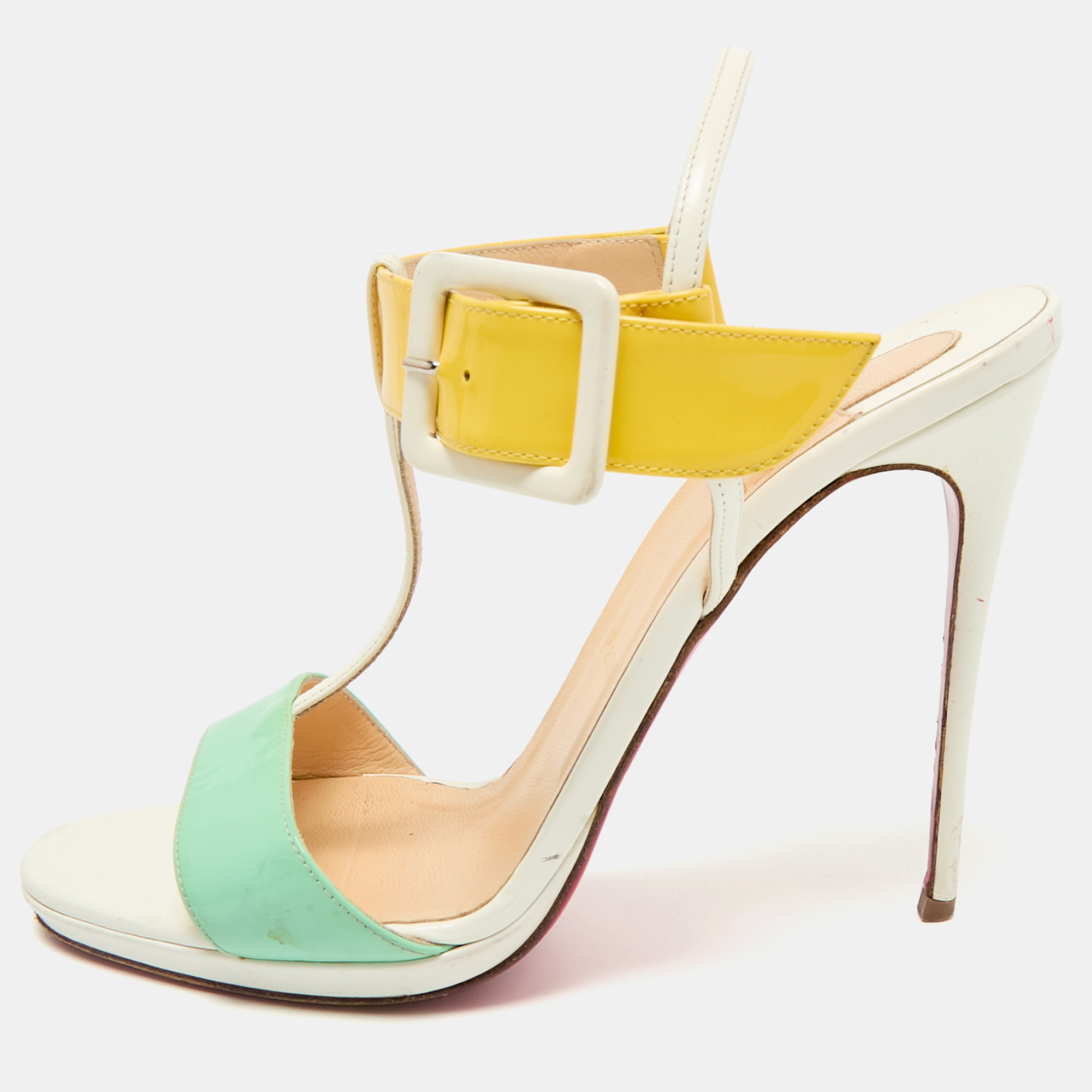Christian Louboutin Multicolor Patent Leather Beltega T-Strap Sandals Size
Christian Louboutin Multicolor Patent Leather Beltega T-Strap Sandals Size