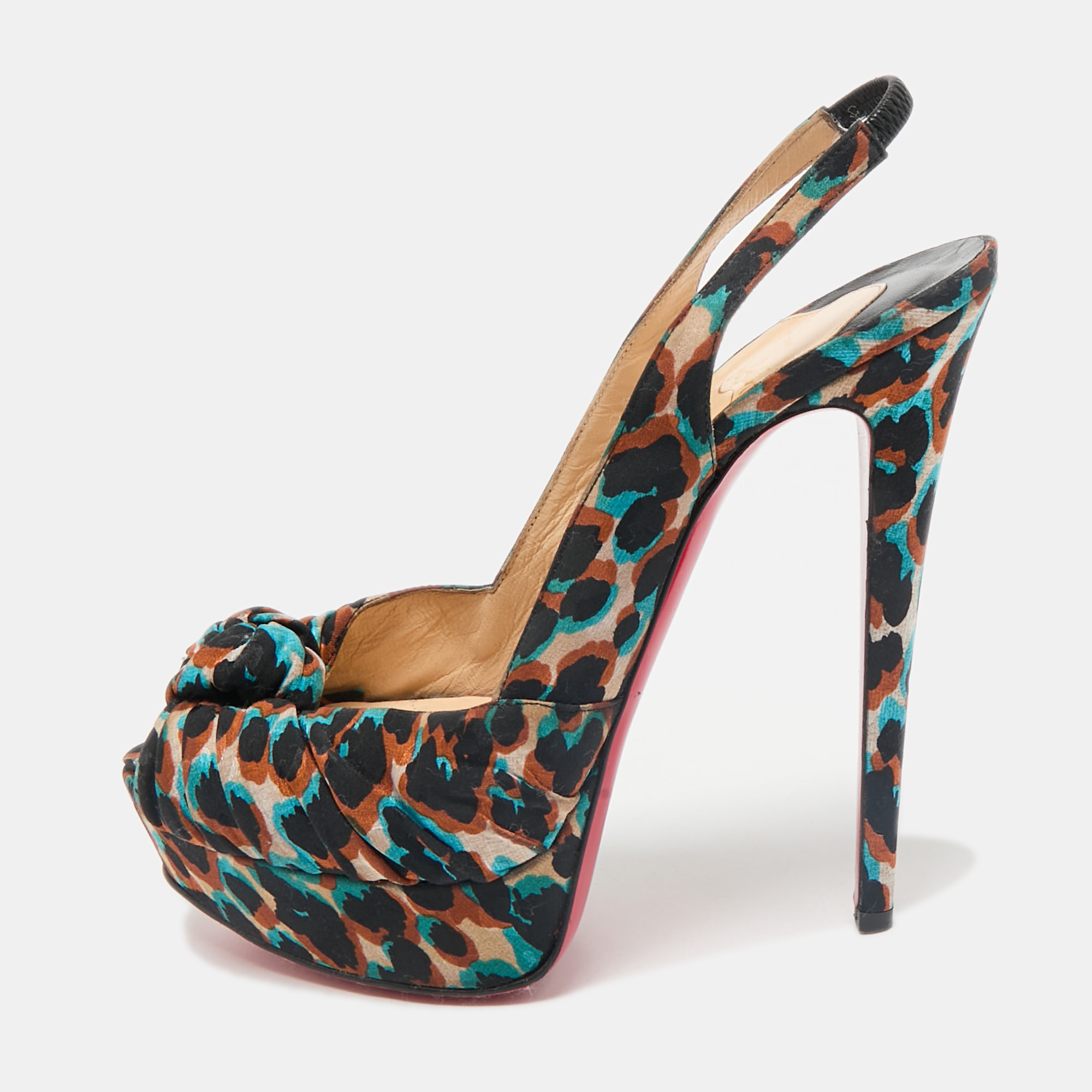 Christian Louboutin Multicolor Canvas Jenny Peep Toe Pumps Size
Christian Louboutin Multicolor Canvas Jenny Peep Toe Pumps Size