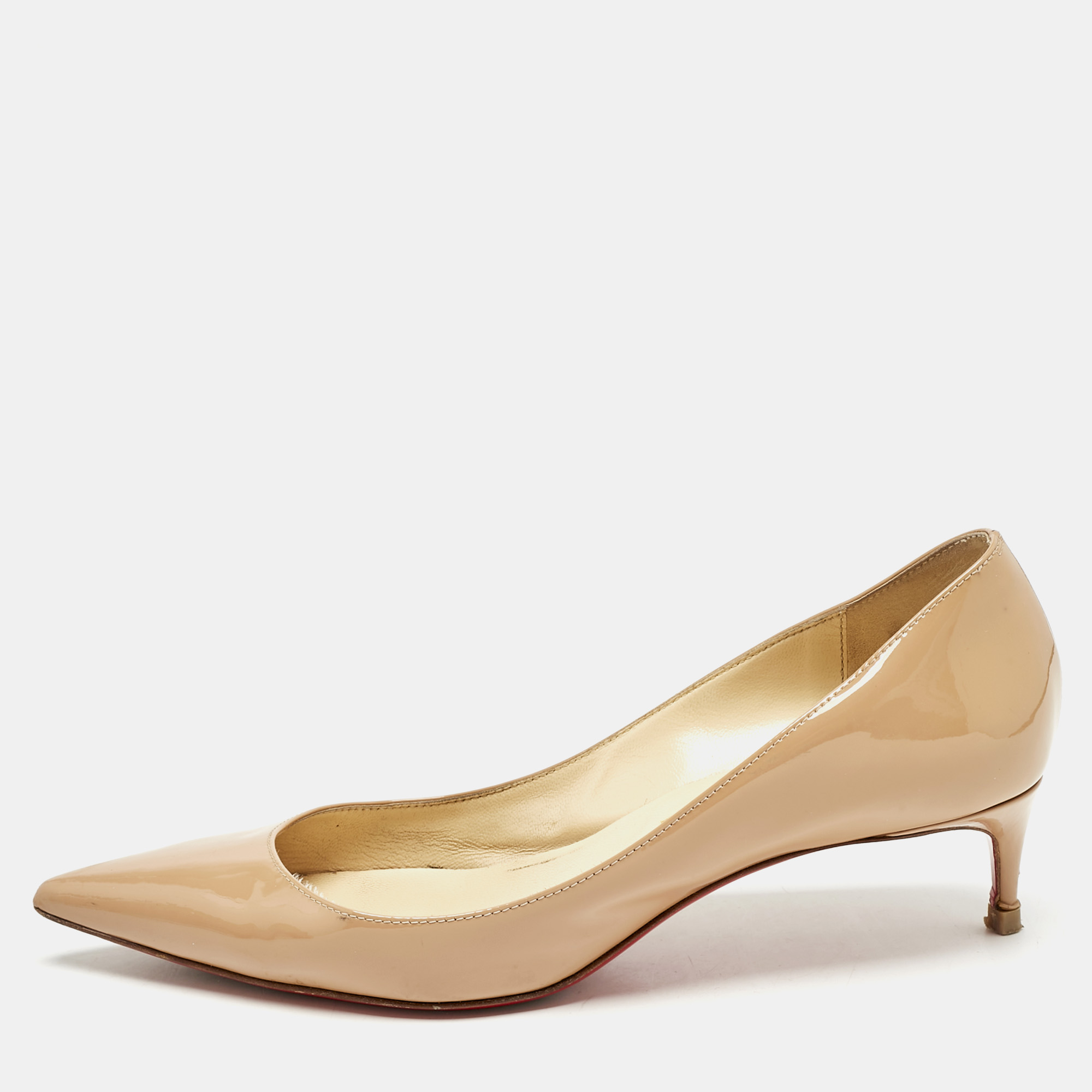 Christian Louboutin Beige Patent Leather Decollete 554 Pumps Size
Christian Louboutin Beige Patent Leather Decollete 554 Pumps Size