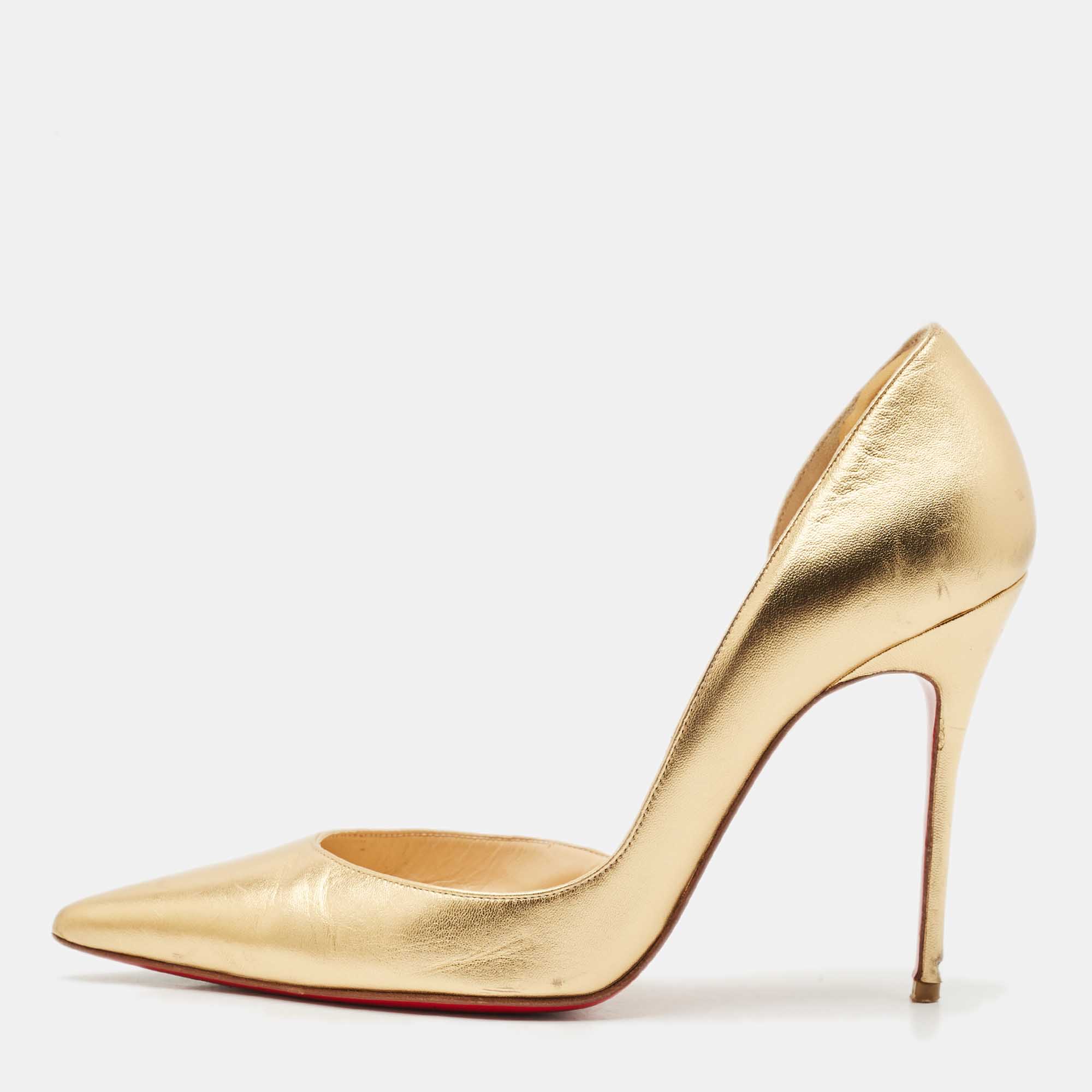 Christian Louboutin Gold Leather Iriza D'orsay Pumps Size, Pink
Christian Louboutin Gold Leather Iriza D'orsay Pumps Size, Pink