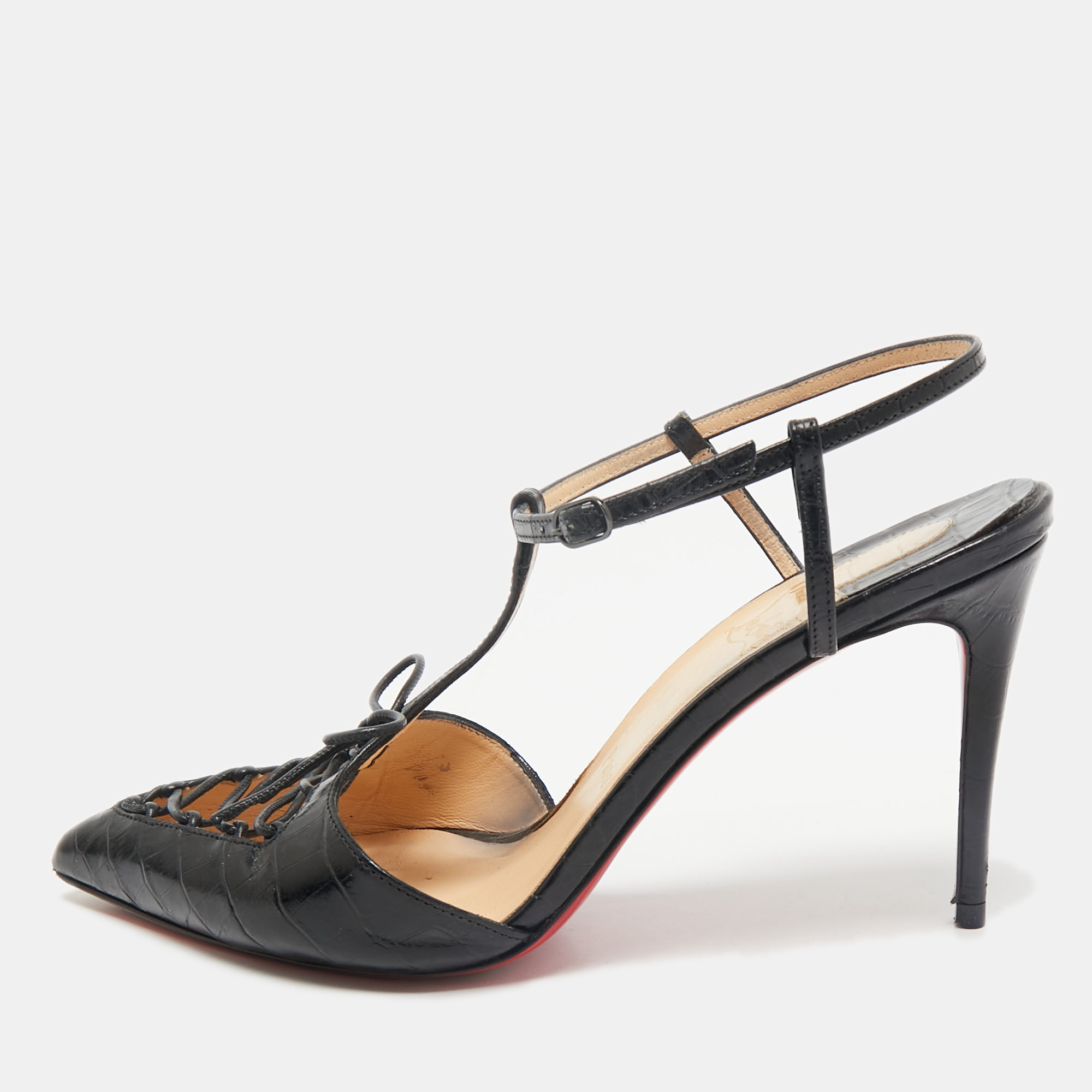 Christian Louboutin Black Croc Embossed Leather crococuty Pumps Size
Christian Louboutin Black Croc Embossed Leather crococuty Pumps Size
