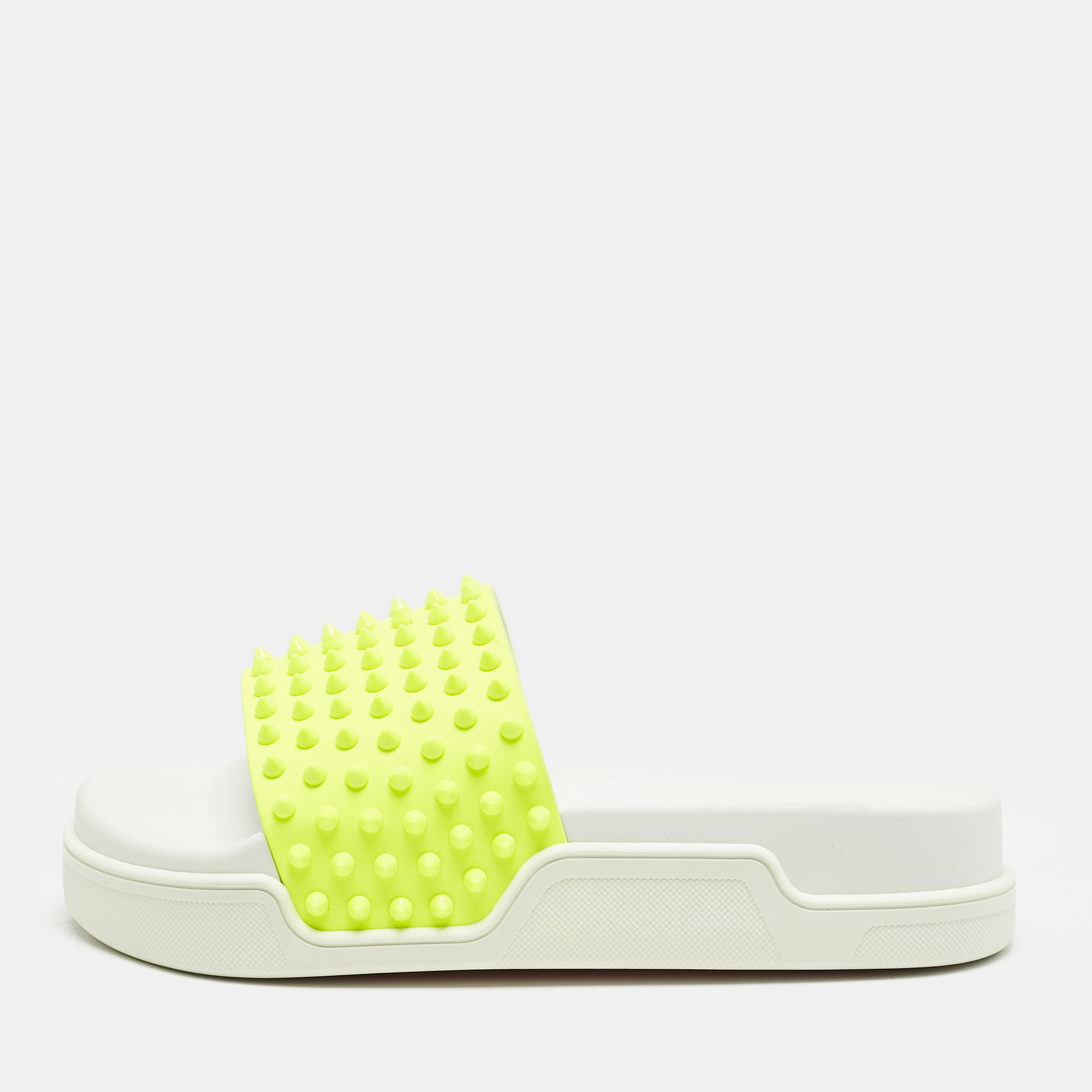 Christian Louboutin Yellow Rubber Spike Pool Fun Slide Sandals Size
Christian Louboutin Yellow Rubber Spike Pool Fun Slide Sandals Size