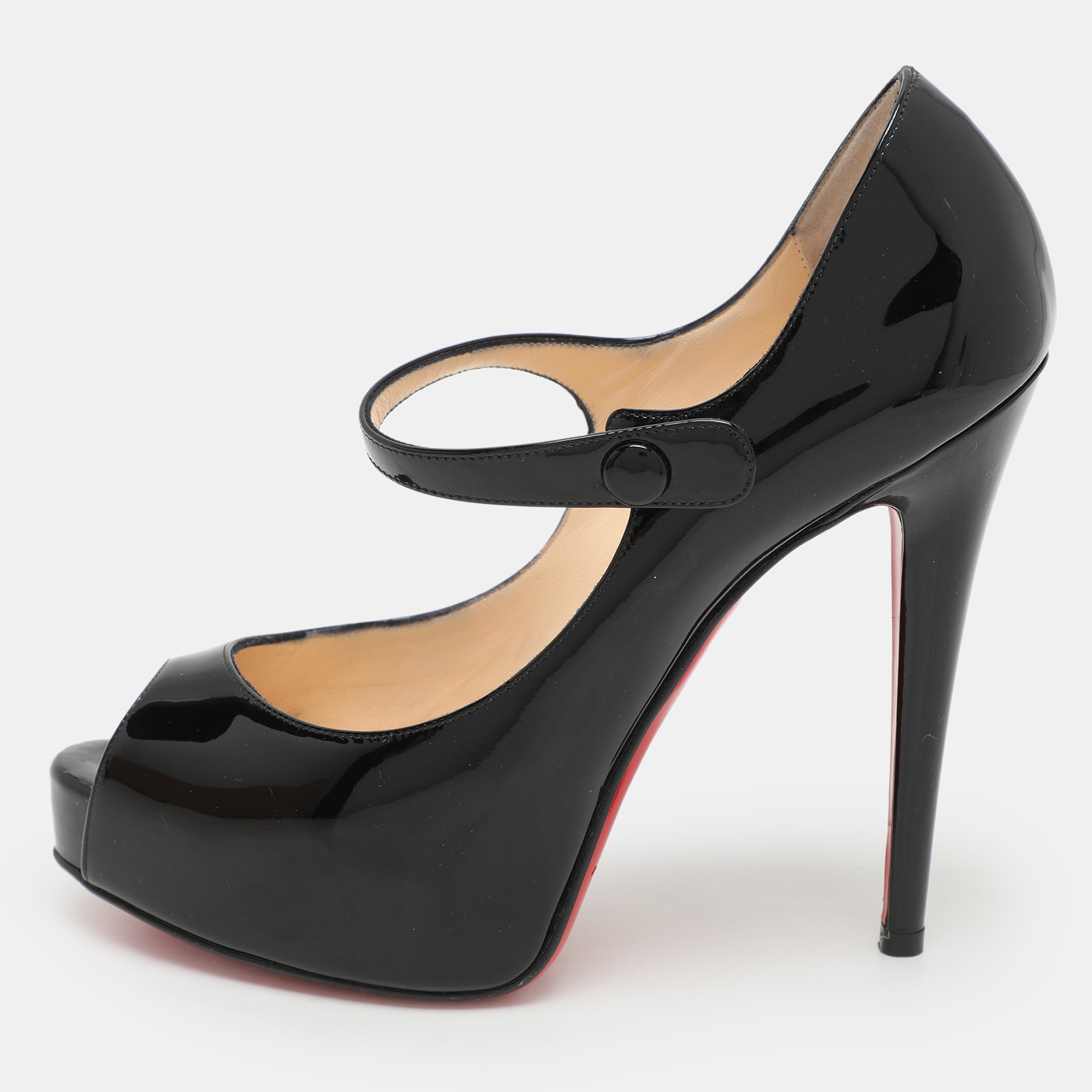 Christian Louboutin Black Patent Leather Jane Vendome Platform Pumps Size 36
Christian Louboutin Black Patent Leather Jane Vendome Platform Pumps Size 36