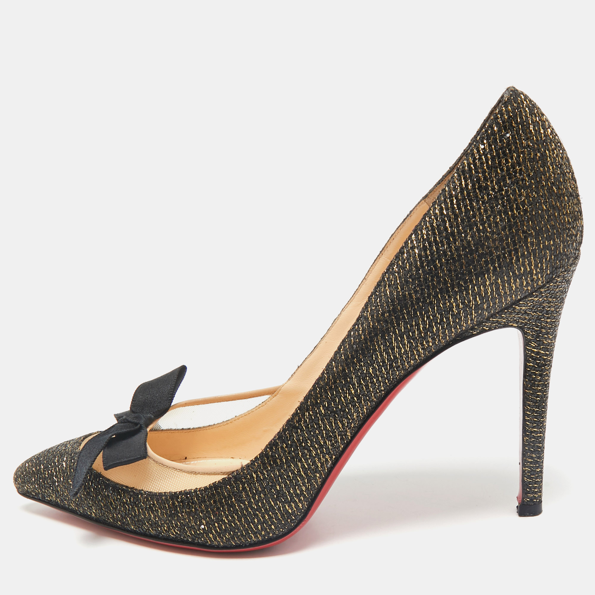 Christian Louboutin Metallic Two Tone Glitter Love Me Lady Bow Pumps Size
Christian Louboutin Metallic Two Tone Glitter Love Me Lady Bow Pumps Size