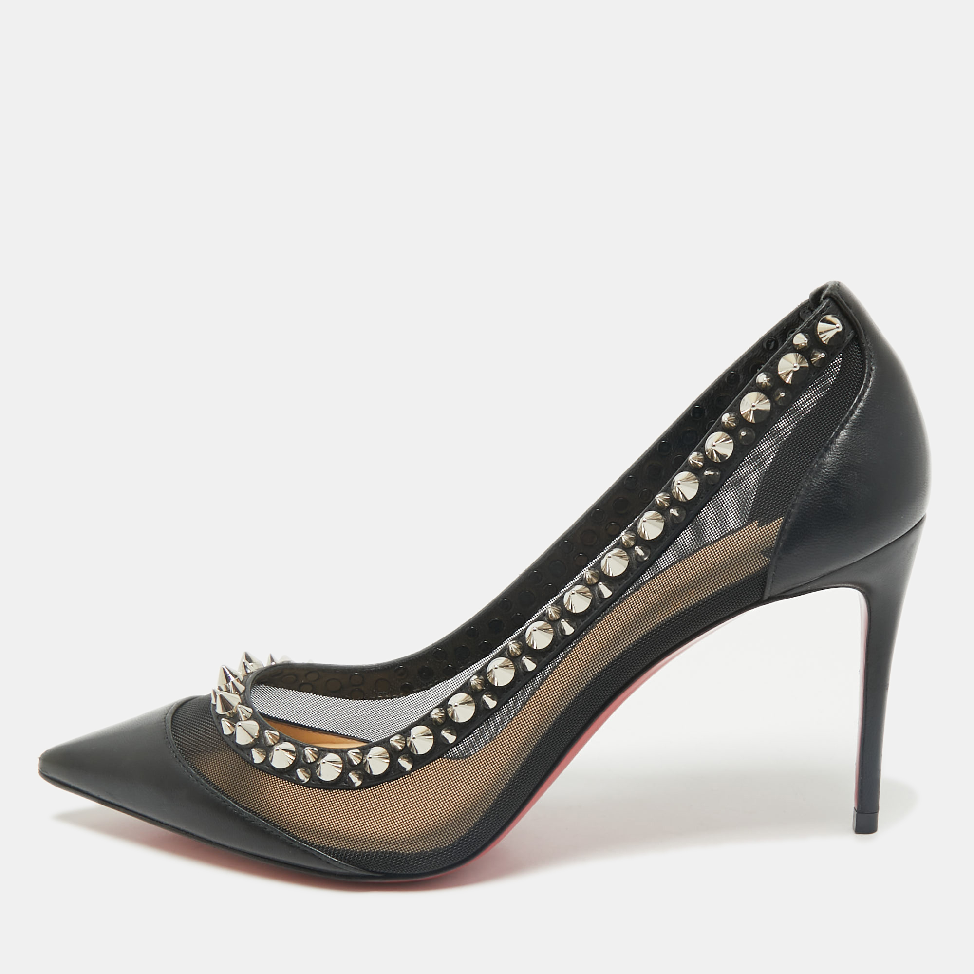 Christian Louboutin Black Leather and Mesh Galativi Spike Pointed Toe Pumps Size
Christian Louboutin Black Leather and Mesh Galativi Spike Pointed Toe Pumps Size