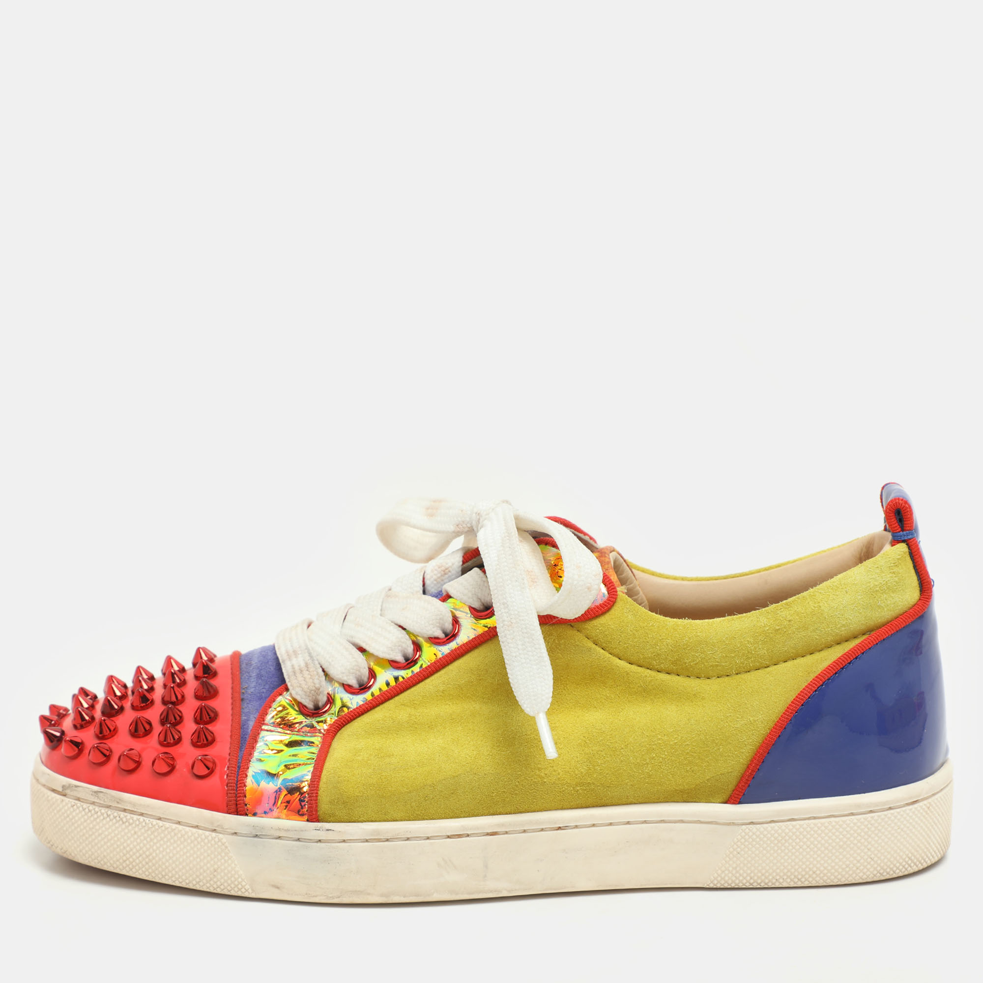 Christian Louboutin Multicolor Suede and Patent Leather Louis Junior Spikes Sneakers Size
Christian Louboutin Multicolor Suede and Patent Leather Louis Junior Spikes Sneakers Size
