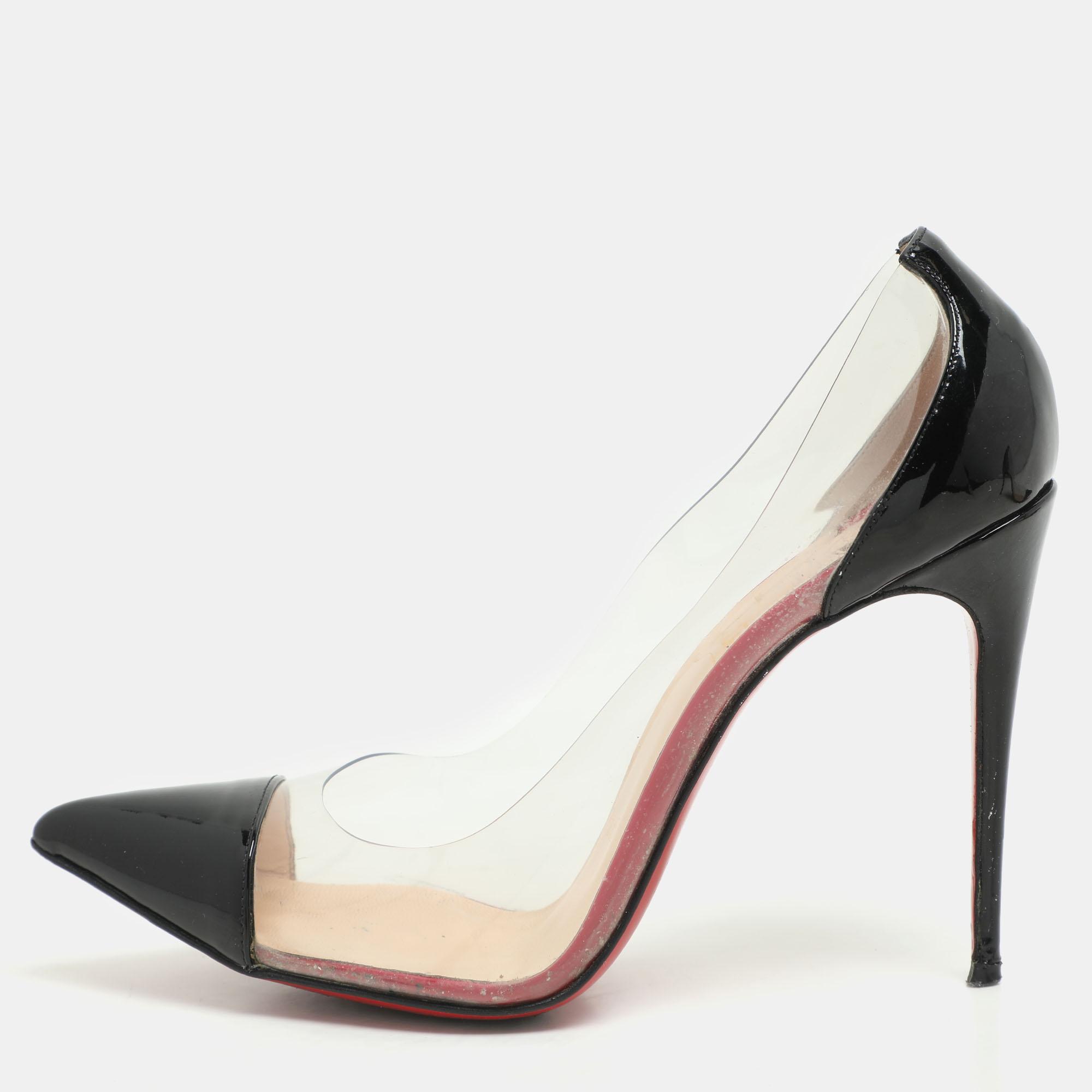 Christian Louboutin Black Patent Leather and PVC Debout Pumps Size
Christian Louboutin Black Patent Leather and PVC Debout Pumps Size