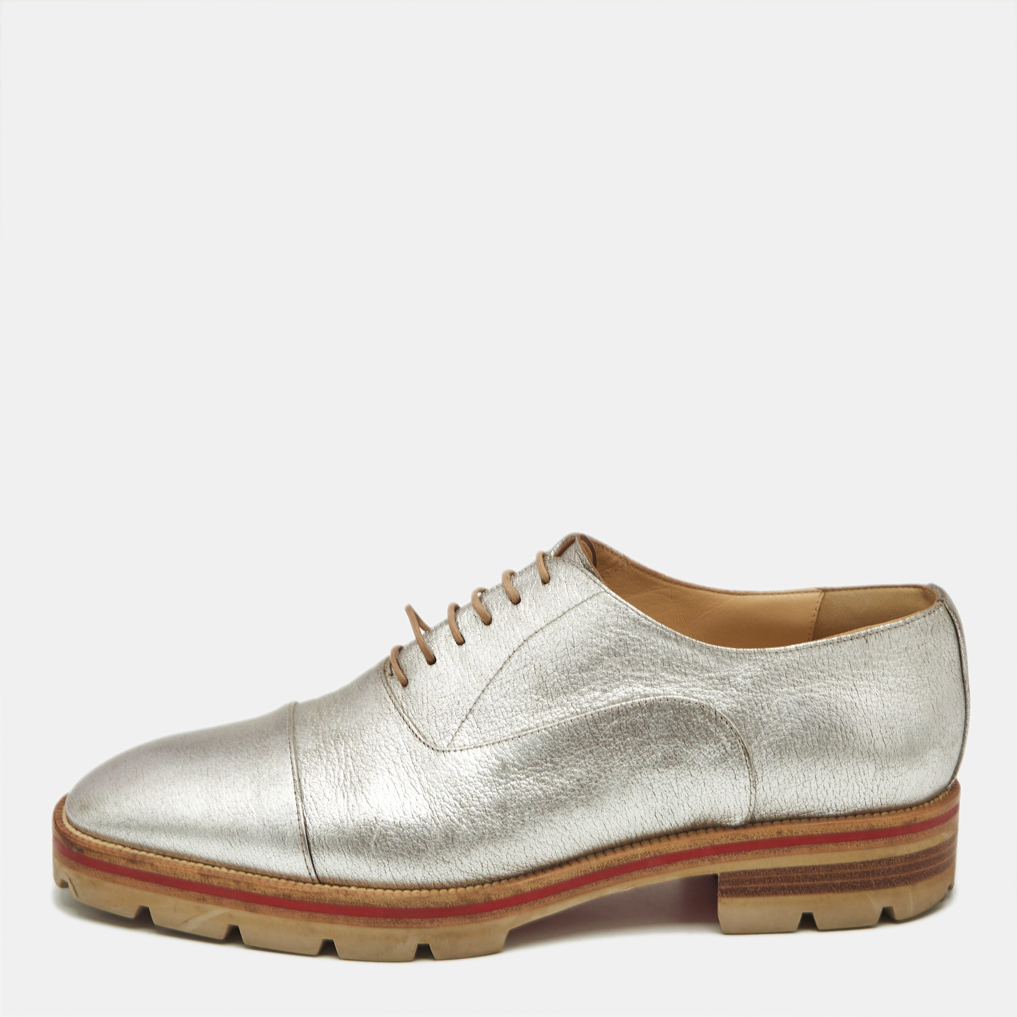 Christian Louboutin Silver Textured Leather Hubertus Donna Lace Up Oxfords Size
Christian Louboutin Silver Textured Leather Hubertus Donna Lace Up Oxfords Size