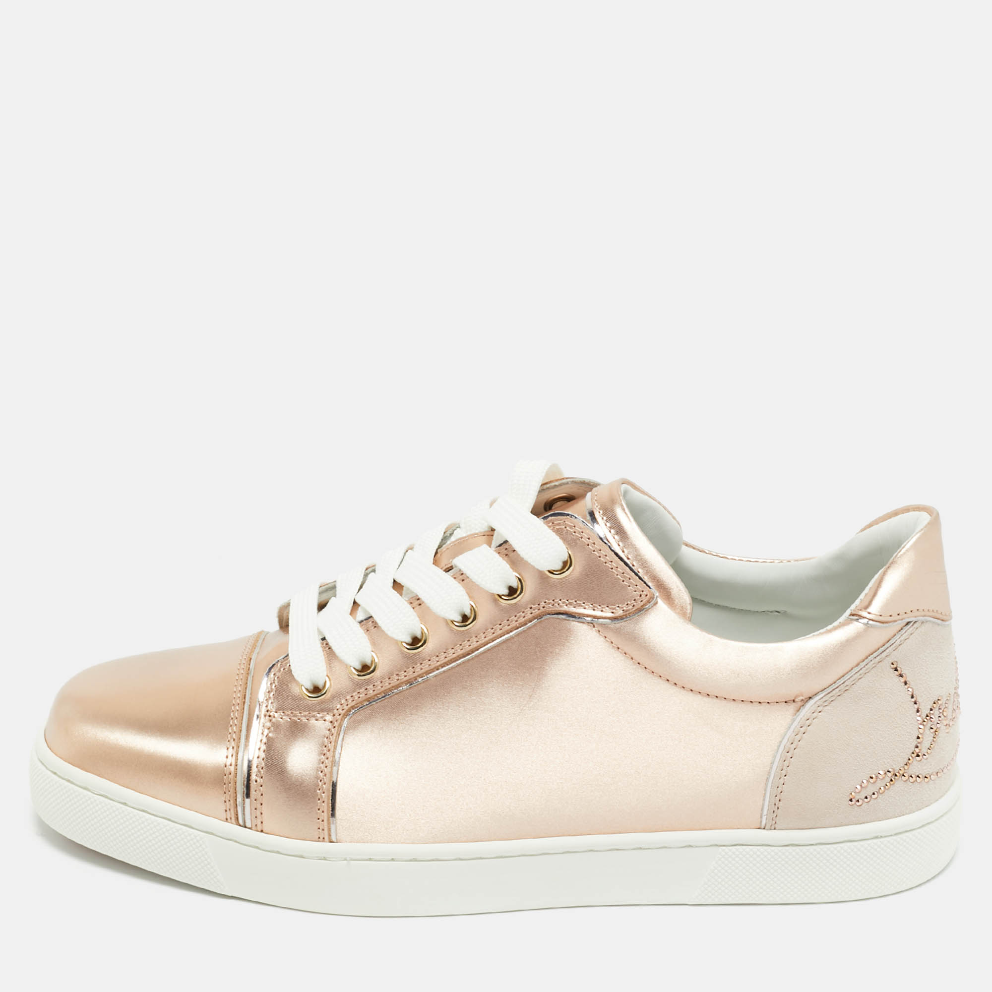 Christian Louboutin Pink Leather and Suede Fun Vieira Low Top Sneakers Size 40 - Christian Louboutin - Modalova