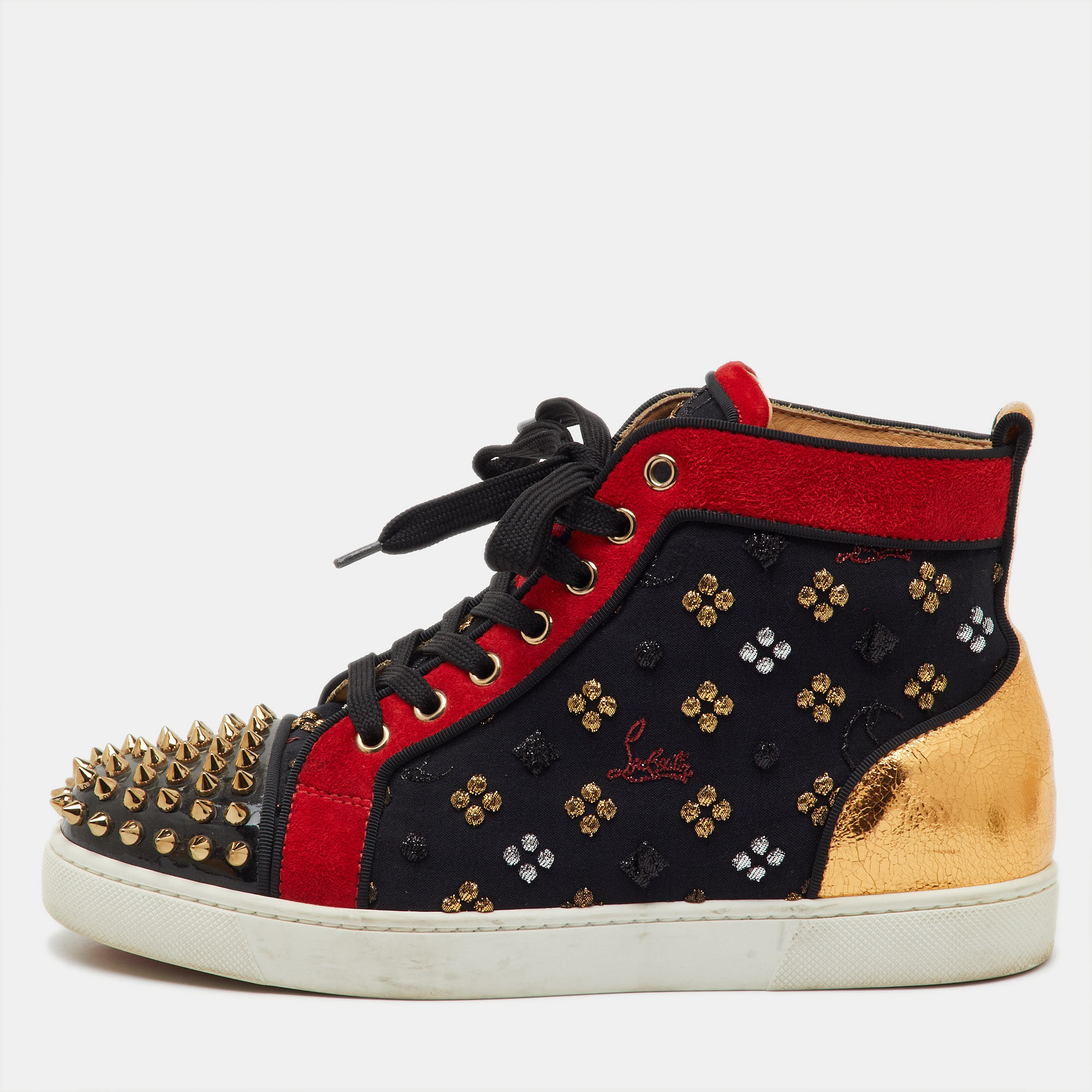 Christian Louboutin Multicolor Fabric and Leather Lou Spike Orlato High Top Sneakers Size
Christian Louboutin Multicolor Fabric and Leather Lou Spike Orlato High Top Sneakers Size