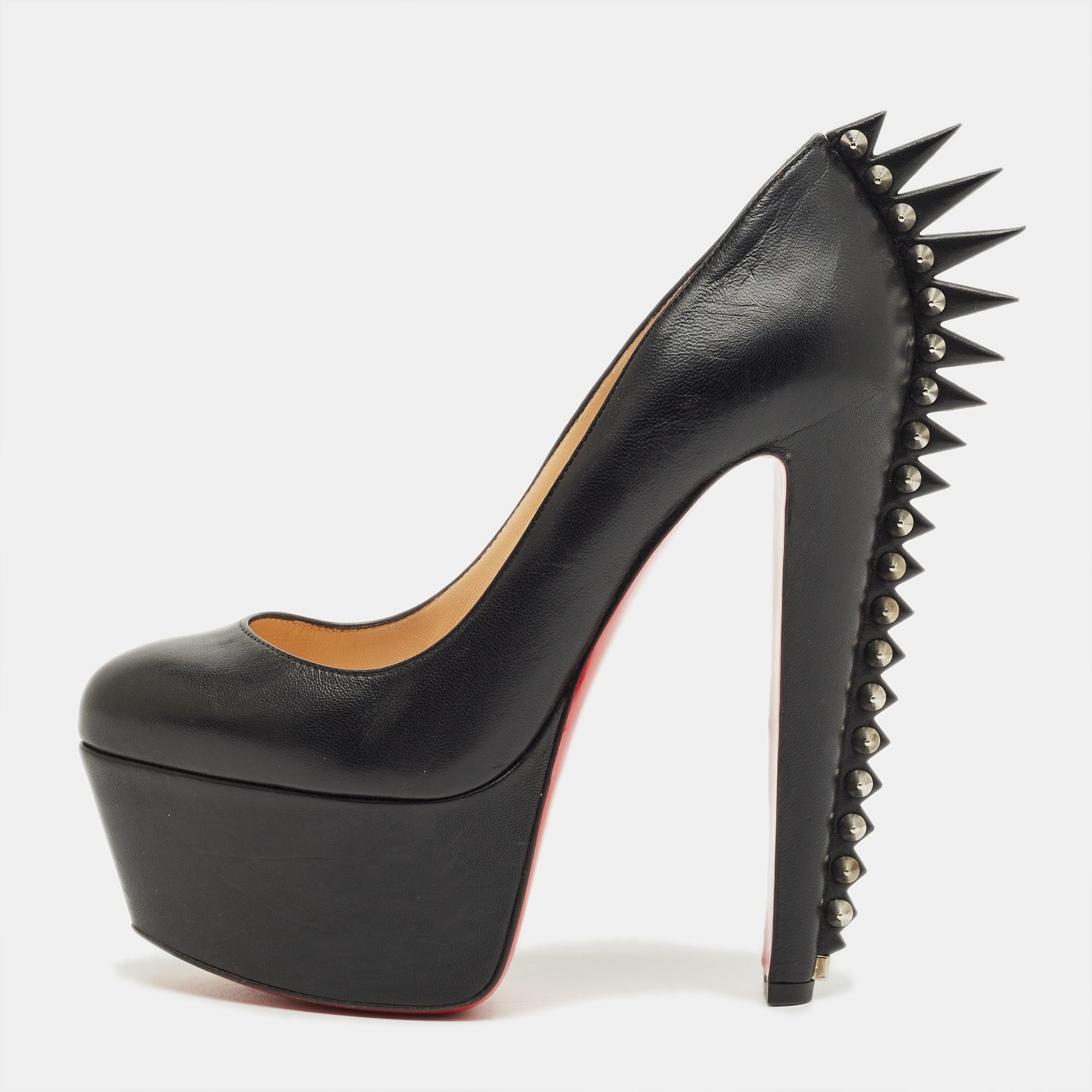 Christian Louboutin Black Leather Electropump Studded Platform Pumps Size 
Christian Louboutin Black Leather Electropump Studded Platform Pumps Size
