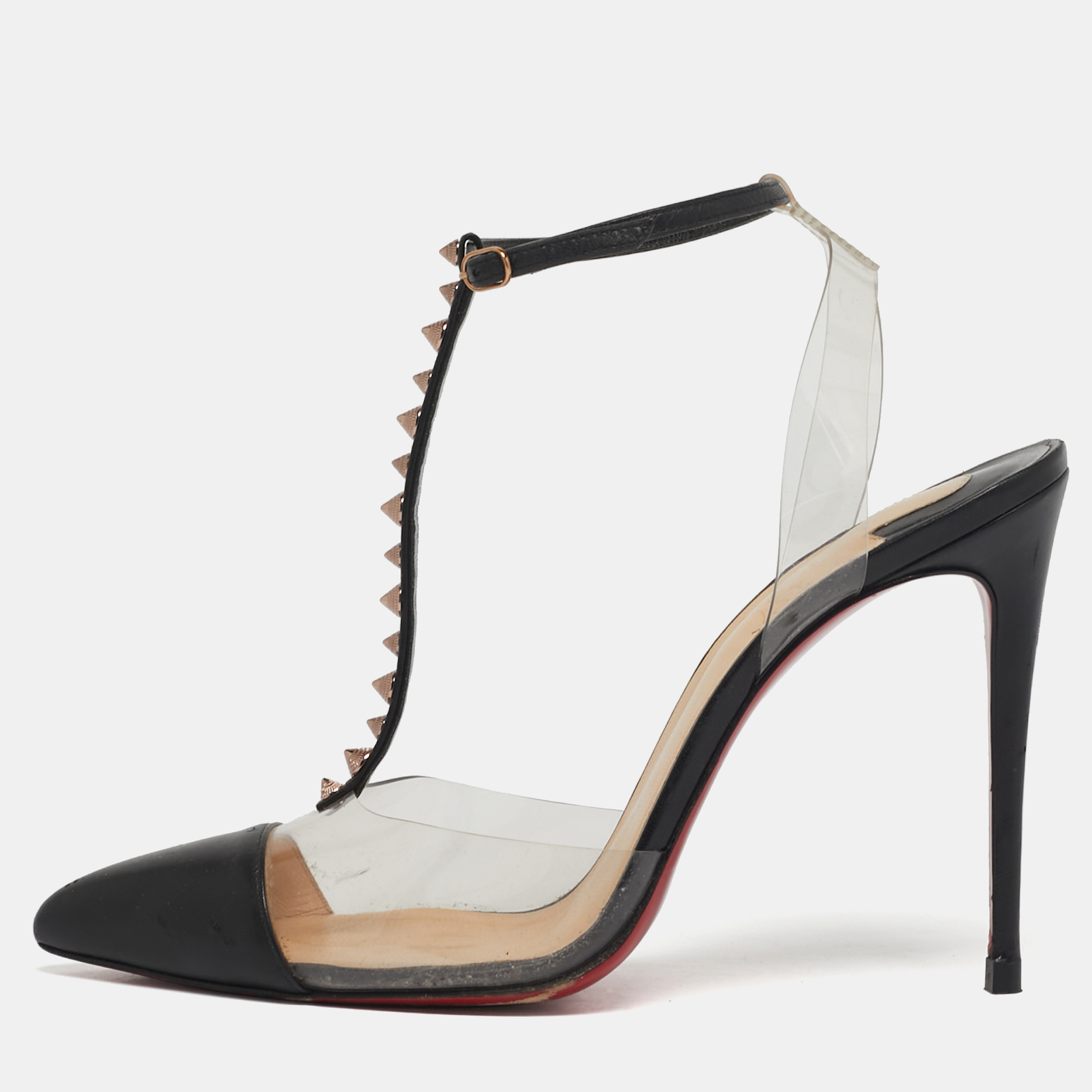 Christian Louboutin Nosy Size Transparent Leather and PVC Spike T-Strap Slingback Pumps
Christian Louboutin Nosy Size Transparent Leather and PVC Spike T-Strap Slingback Pumps