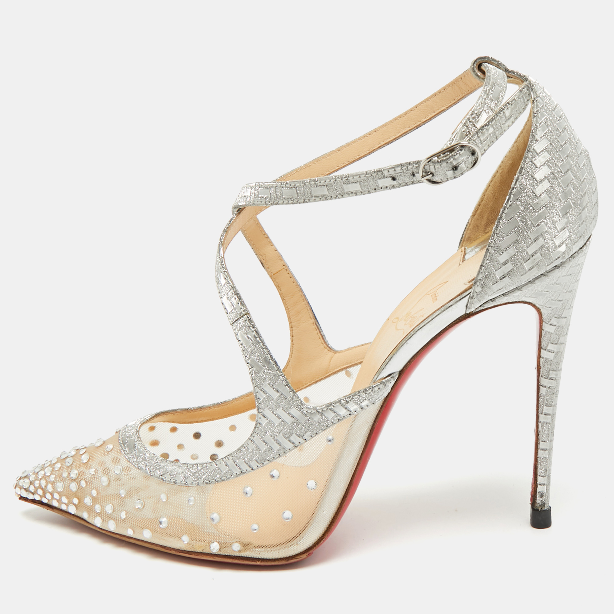 Christian Louboutin Twistissima Size Silver Leather and Mesh Pumps
Christian Louboutin Twistissima Size Silver Leather and Mesh Pumps