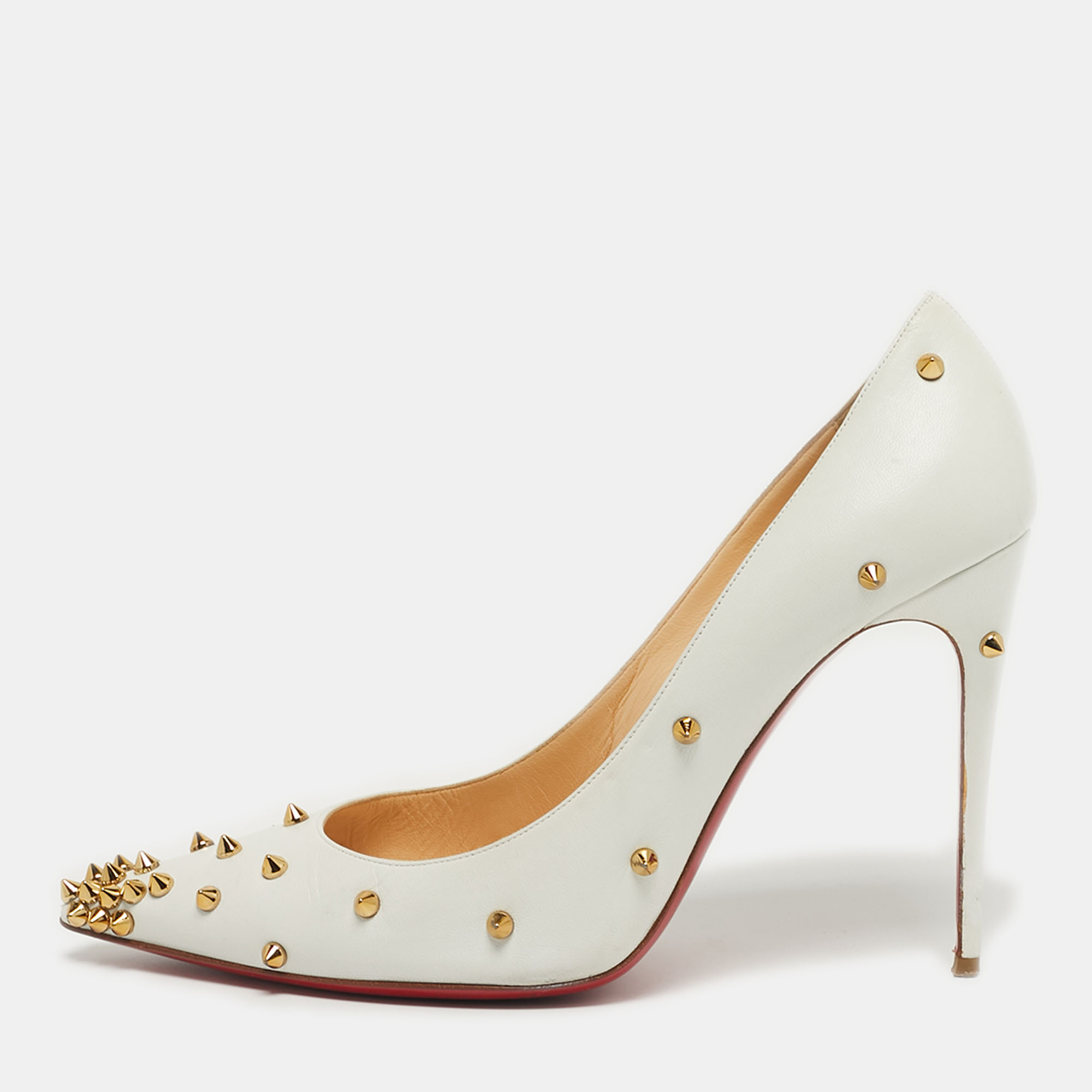 Christian Louboutin Degraspike Size White Leather Pumps
Christian Louboutin Degraspike Size White Leather Pumps