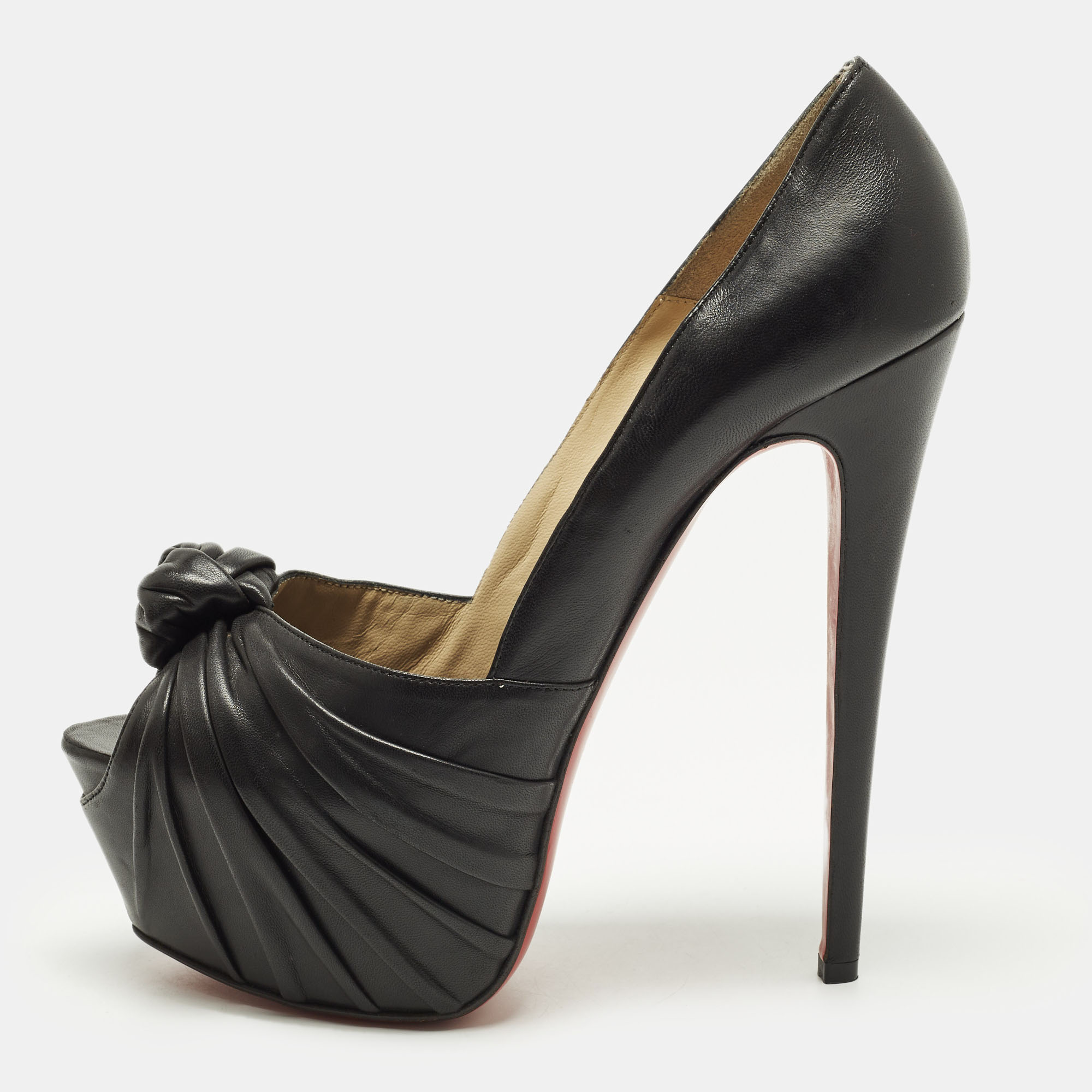 Christian Louboutin Lady Gres Size Black Leather Peep Toe Pumps
Christian Louboutin Lady Gres Size Black Leather Peep Toe Pumps
