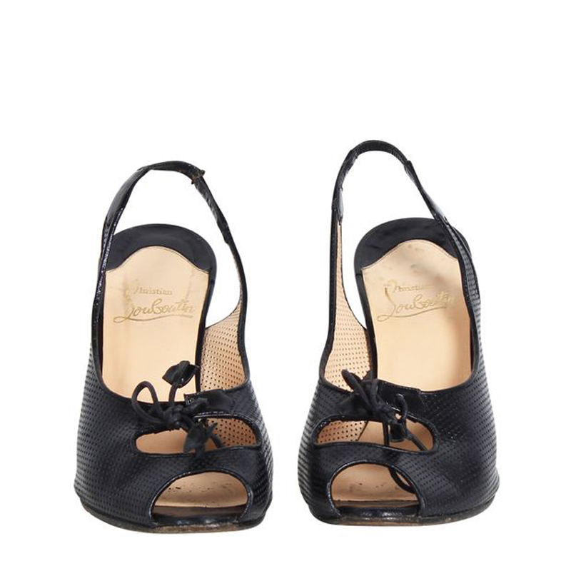 Christian Louboutin Black Leather Submaria Peep Toe Slingback Sandals Size
Christian Louboutin Black Leather Submaria Peep Toe Slingback Sandals Size