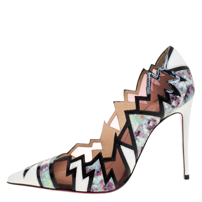 Christian Louboutin Multicolor Python And Mesh Explorete Pigalle Zig Zag Trim Pointed Toe Pumps Size
Christian Louboutin Multicolor Python And Mesh Explorete Pigalle Zig Zag Trim Pointed Toe Pumps Size