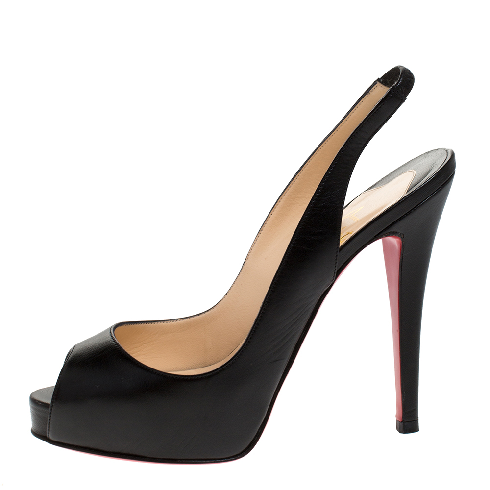 Christian Louboutin Black Leather No Prive Slingback Platform Sandals Size
Christian Louboutin Black Leather No Prive Slingback Platform Sandals Size