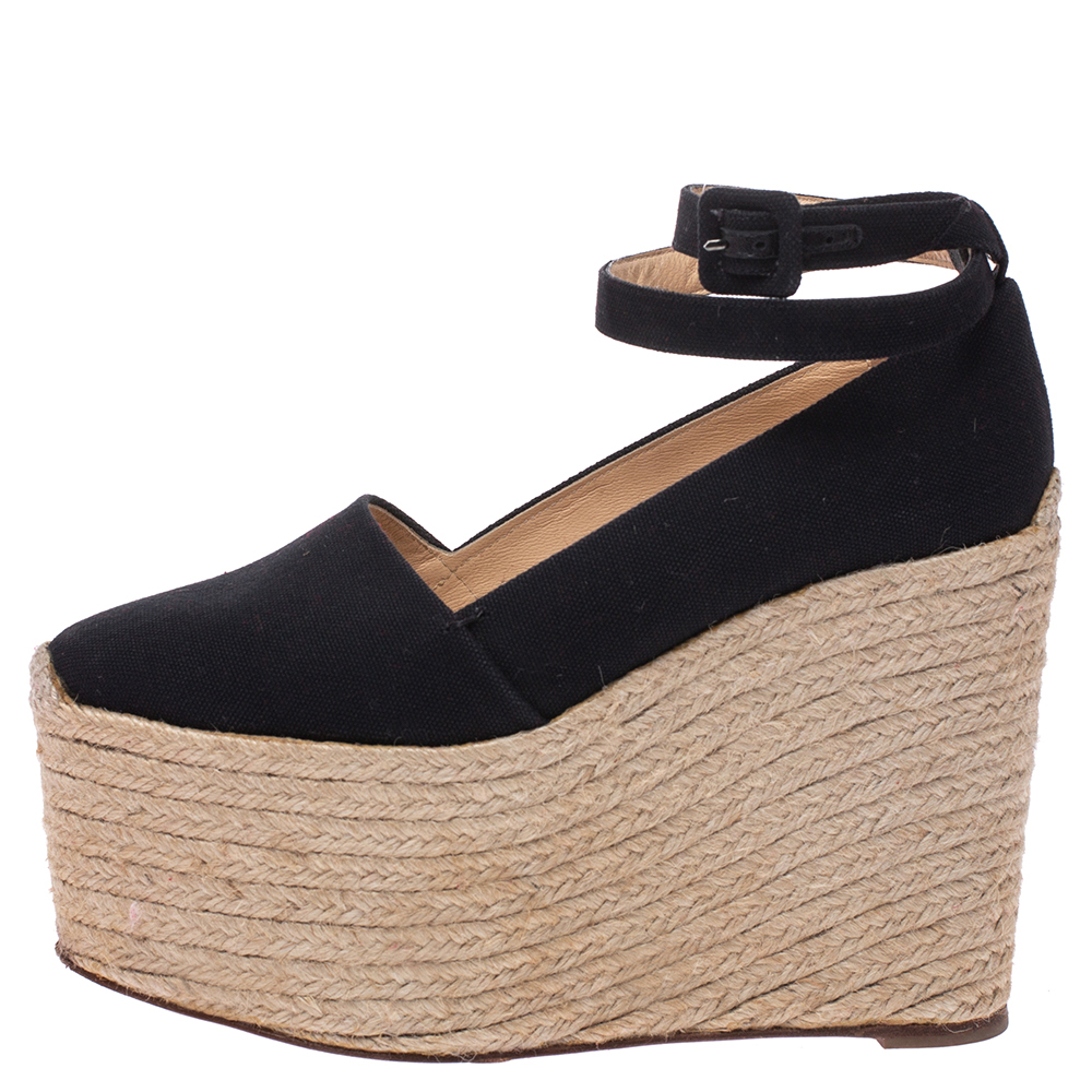 Christian Louboutin Black Canvas Dehia Espadrille Platform Pumps Size
Christian Louboutin Black Canvas Dehia Espadrille Platform Pumps Size