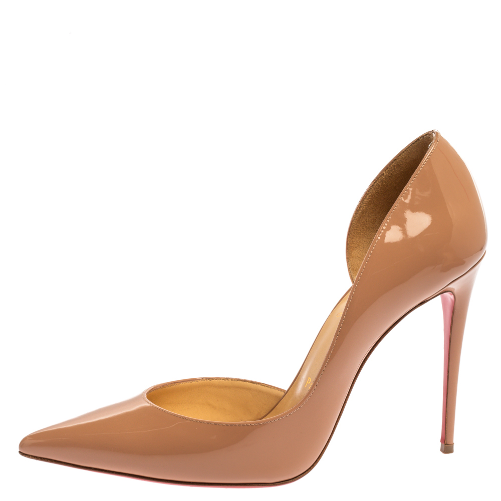 Christian Louboutin Beige Patent Leather Iriza D' Orsay Pointed Toe Pumps Size
Christian Louboutin Beige Patent Leather Iriza D' Orsay Pointed Toe Pumps Size