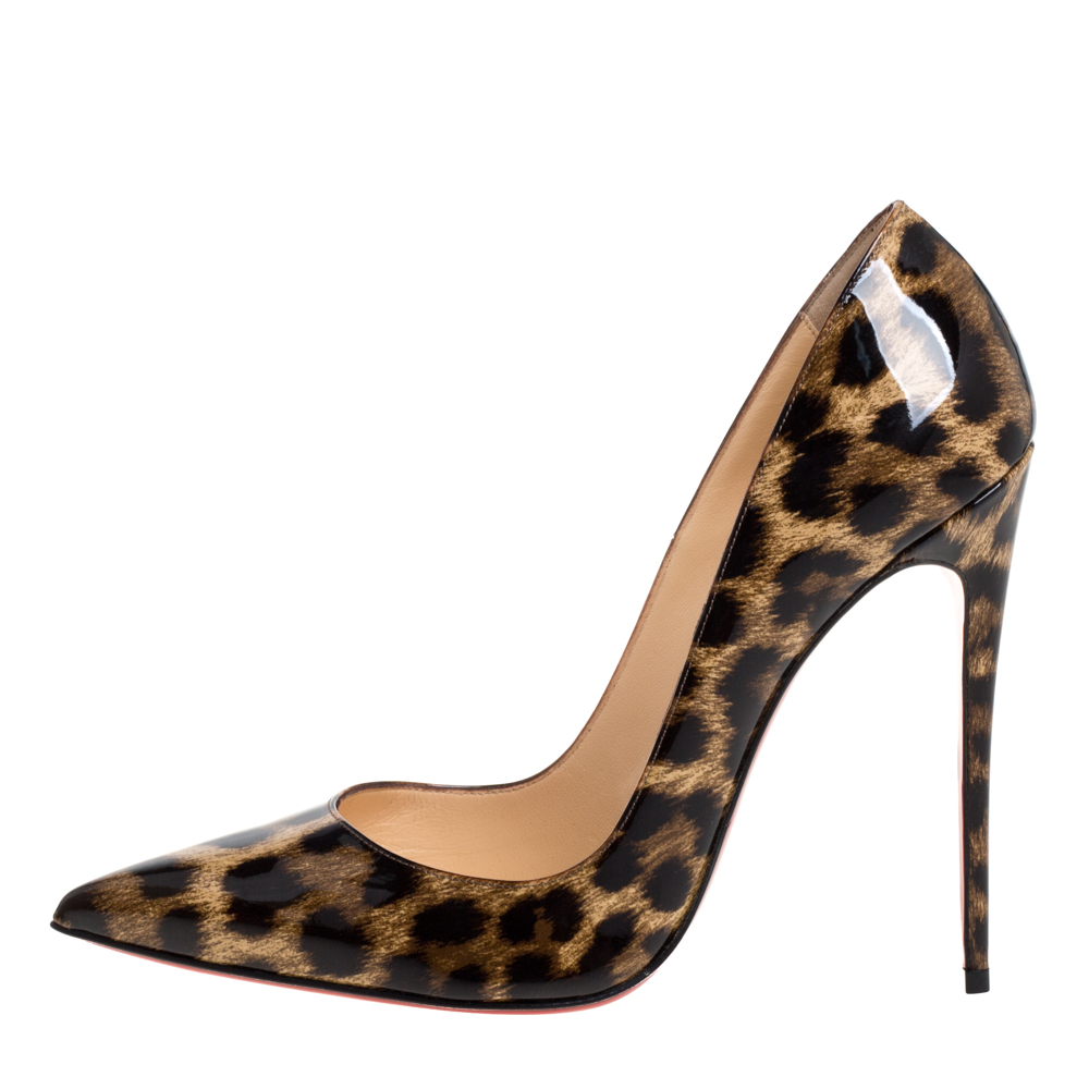 Christian Louboutin Beige Leopard Print Patent Leather So Kate Pumps Size
Christian Louboutin Beige Leopard Print Patent Leather So Kate Pumps Size