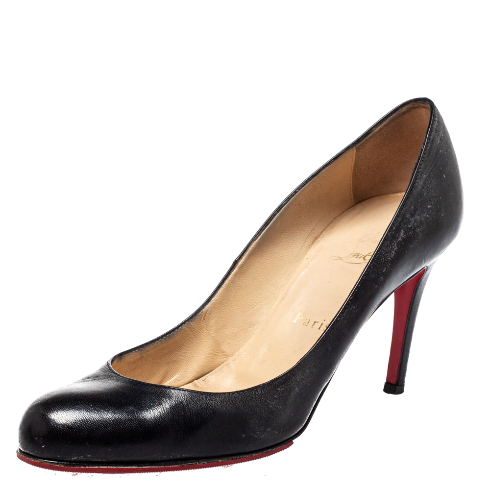 Christian Louboutin Black Leather Fifille Pumps Size 37.5