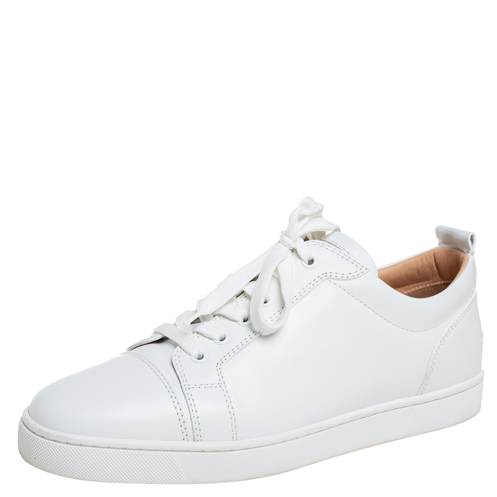 Christian Louboutin White Leather Low Top Sneakers Size 42.5