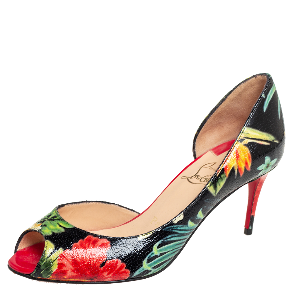 Christian Louboutin Multicolor Leather D'Orsay Pumps Size 35.5