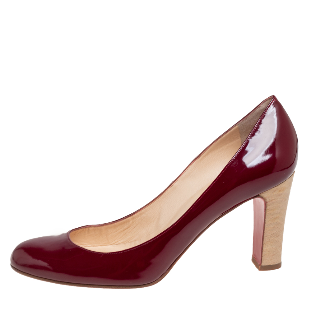 Christian Louboutin Burgundy Patent Leather Cadrilla Block Heel Pumps Size
Christian Louboutin Burgundy Patent Leather Cadrilla Block Heel Pumps Size