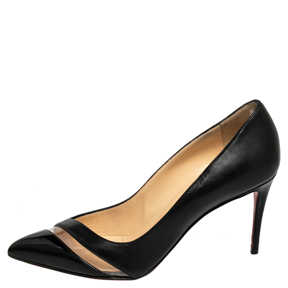 Christian Louboutin Black Leather And PVC 17th Floor Pointed Toe Pumps Size
Christian Louboutin Black Leather And PVC 17th Floor Pointed Toe Pumps Size
