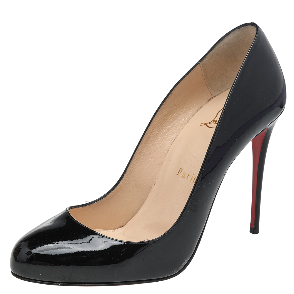 Christian Louboutin Black Patent Leather Fifille Pumps Size 38
