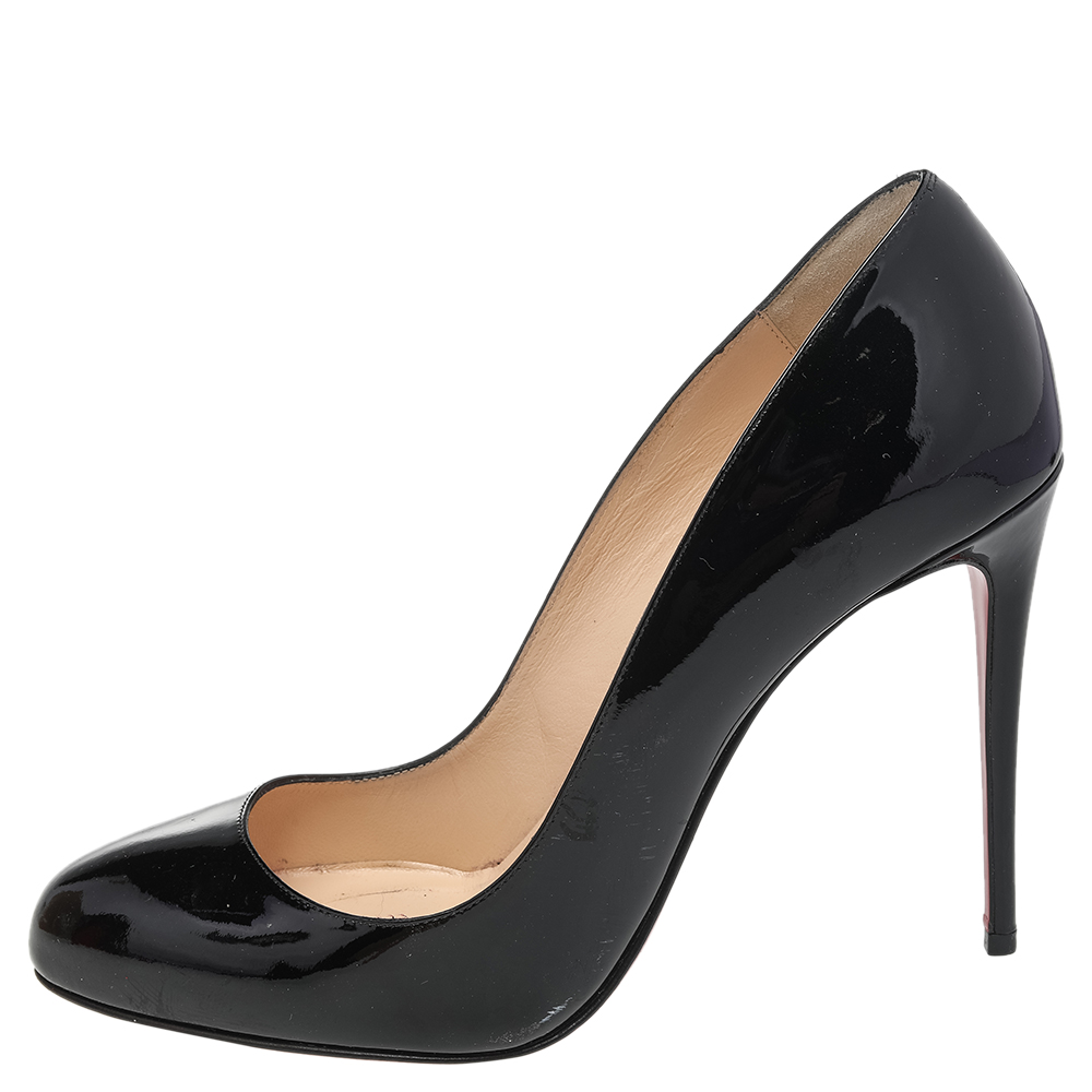 Christian Louboutin Black Patent Leather Fifille Pumps Size 38