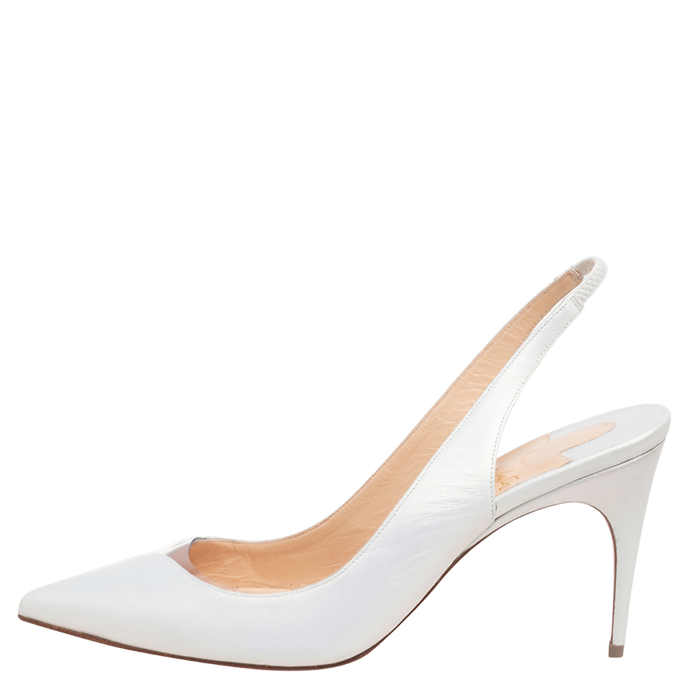 Christian Louboutin White Leather And PVC Pointed Toe Slingback Sandals Size
Christian Louboutin White Leather And PVC Pointed Toe Slingback Sandals Size