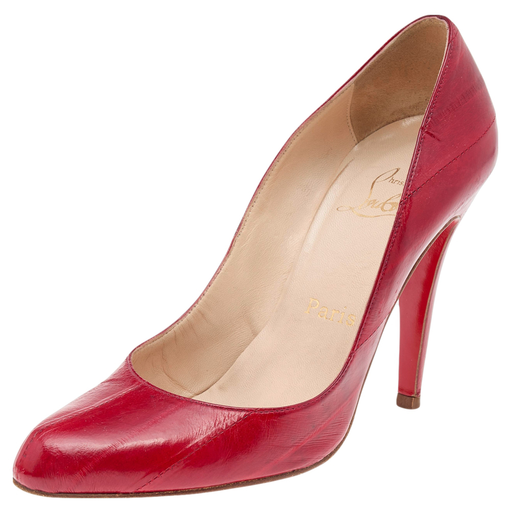 Christian Louboutin Red Eel Leather Pumps Size 36.5
