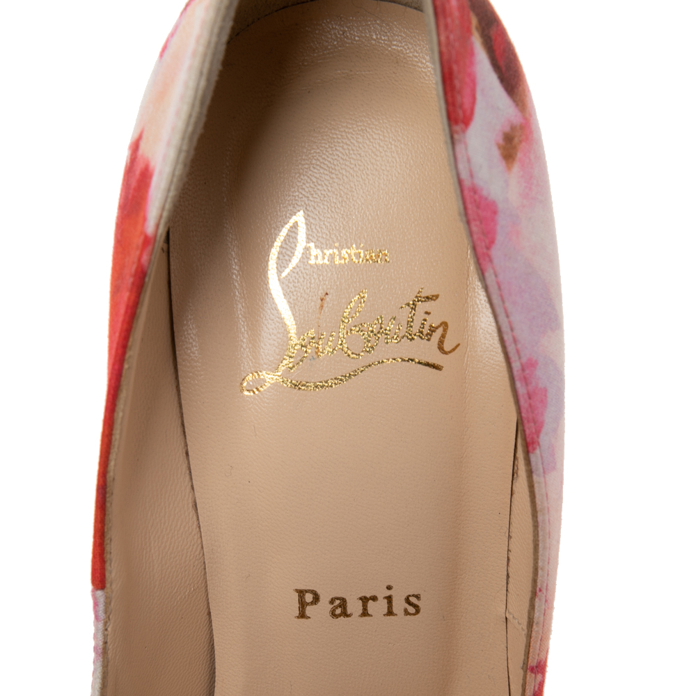Christian Louboutin Multicolor Popi Fabric Highness Pumps Size 37