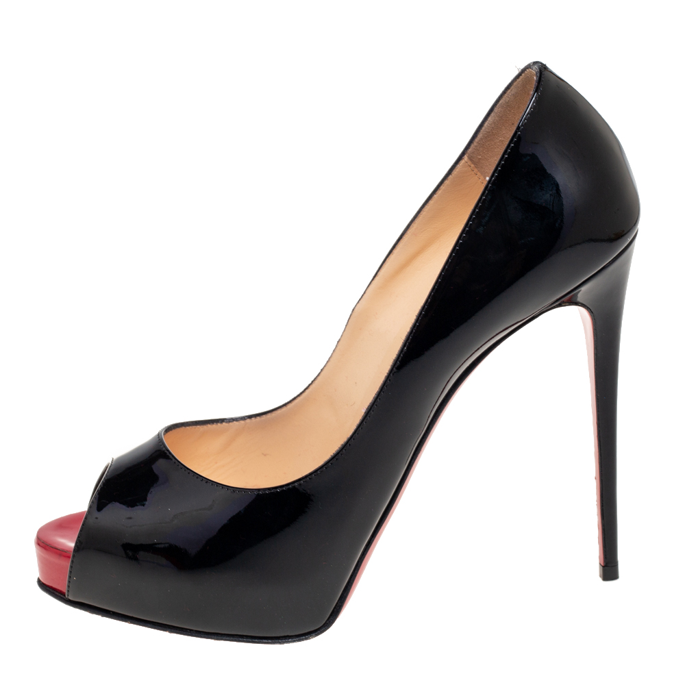Christian Louboutin Black Patent Leather New Very Prive Peep-Toe Pumps Size
Christian Louboutin Black Patent Leather New Very Prive Peep-Toe Pumps Size