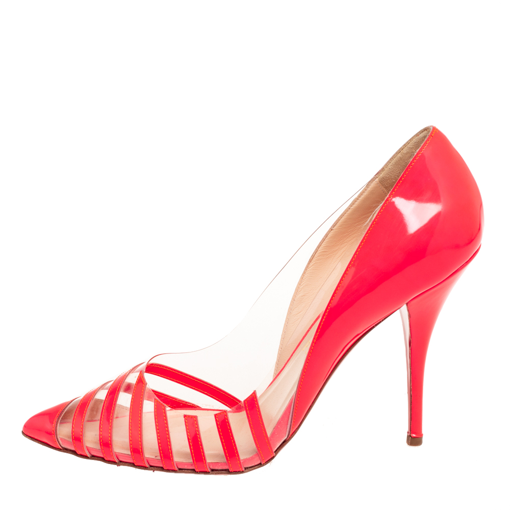 Christian Louboutin Neon Pink Patent Leather and PVC Pivichic Pumps Size
Christian Louboutin Neon Pink Patent Leather and PVC Pivichic Pumps Size