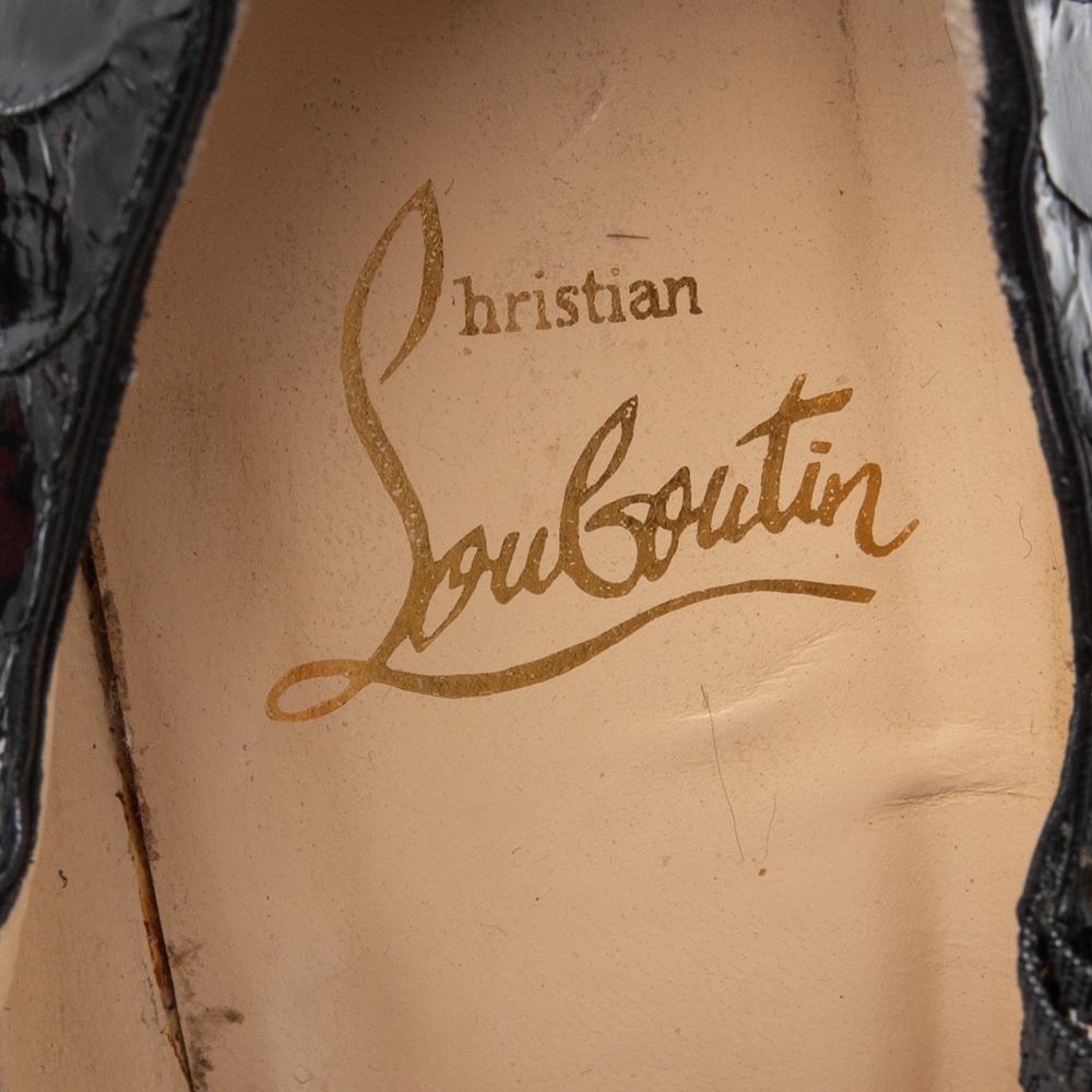 Christian Louboutin Black Python Leather Daffodile Pumps Size 36