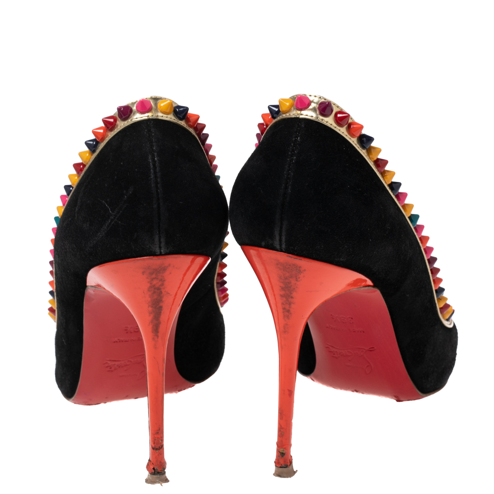 Christian Louboutin Multicolor Suede And Patent Leather Malabar Hill Pumps Size 39.5