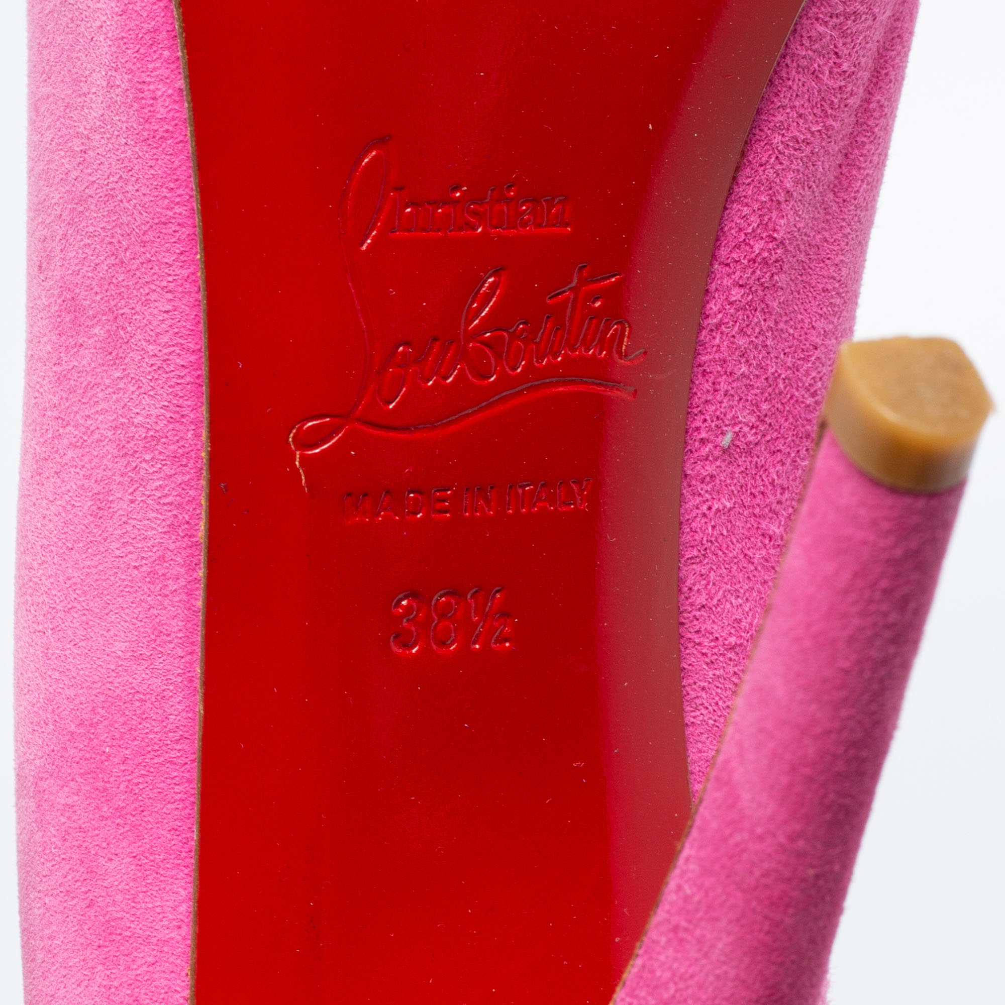 Christian Louboutin Pink Suede Elisa Pumps Size 38.5