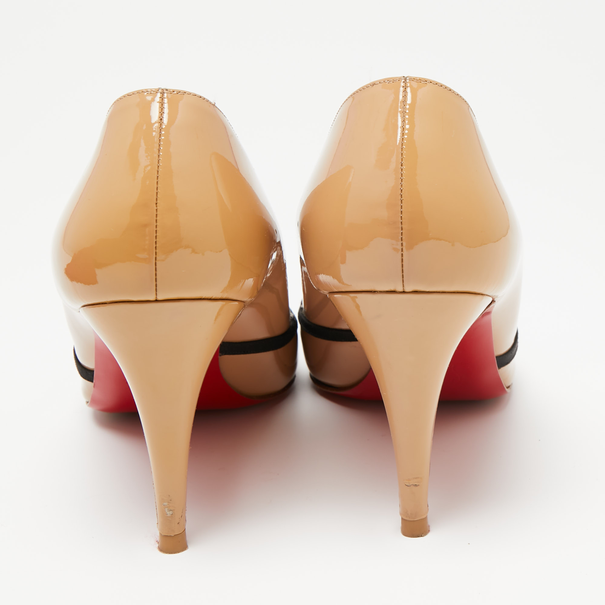 Christian Louboutin Beige Patent Leather Lavalliere Pumps Size 39.5