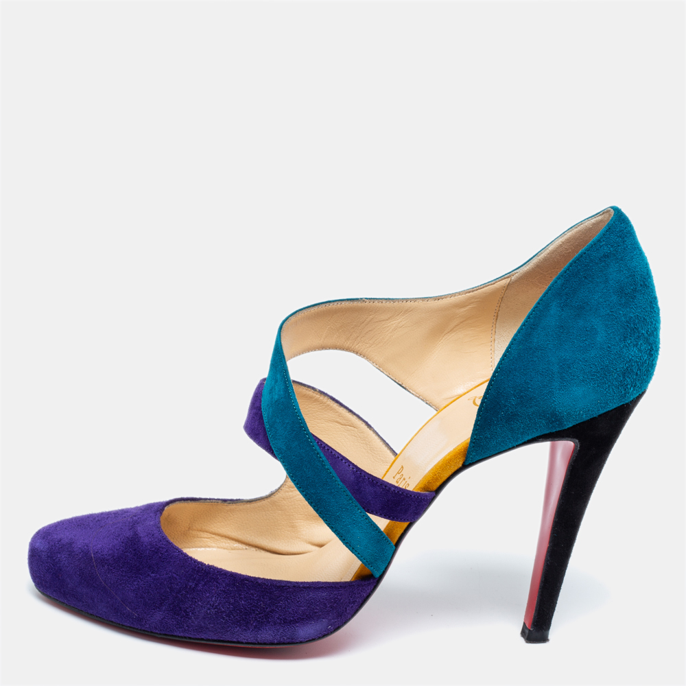 Christian Louboutin Two-Tone Suede Citoyenne Pumps Size 39.5