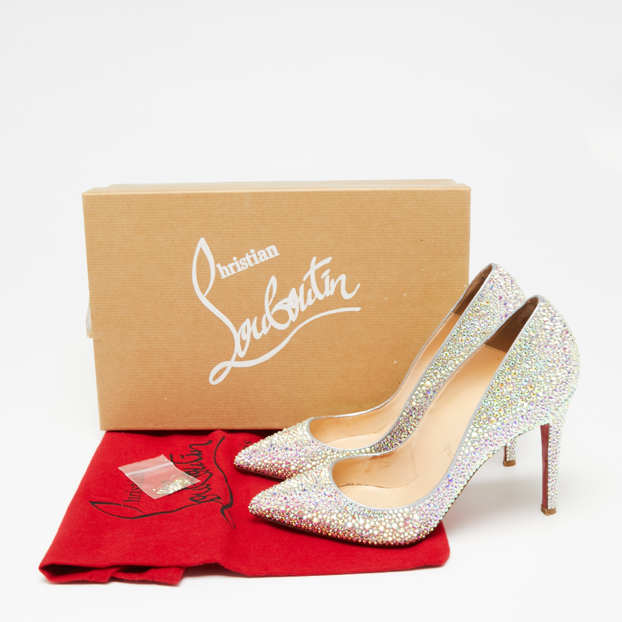 Christian Louboutin Multicolor Leather Pigalle Strass Degrade Pumps Size 36