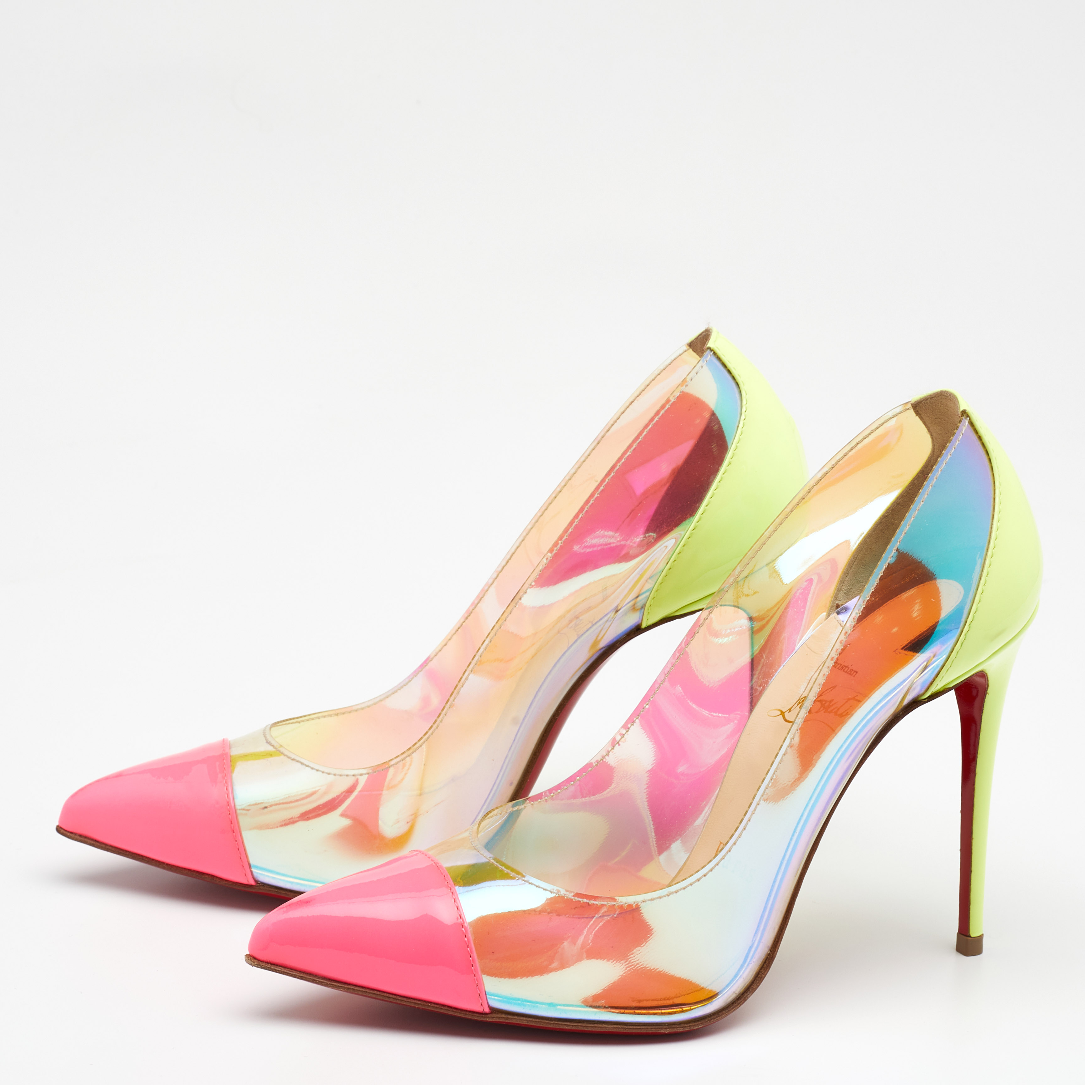 Christian Louboutin Multicolor PVC And Patent Leather Pumps Size 36