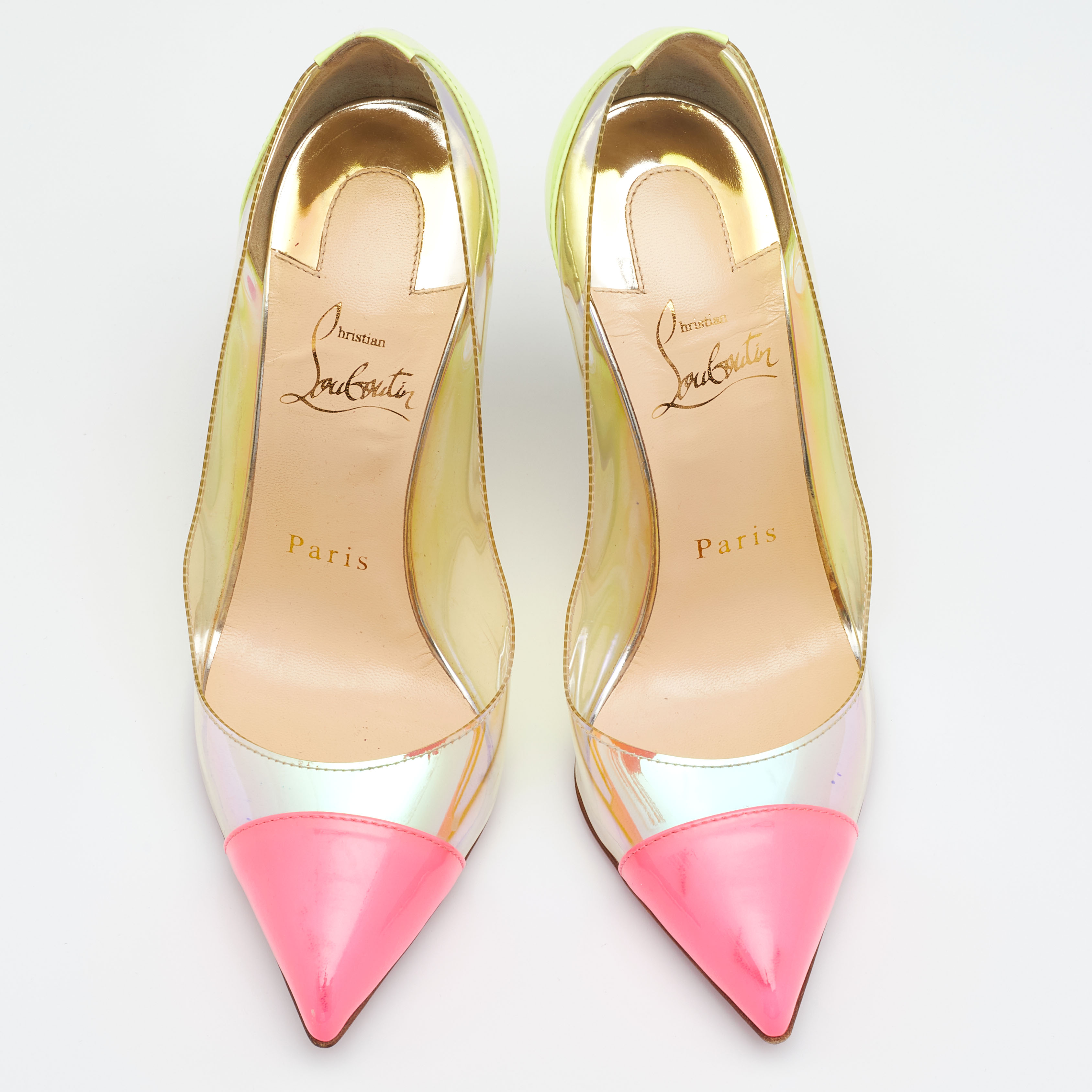 Christian Louboutin Multicolor PVC And Patent Leather Pumps Size 36