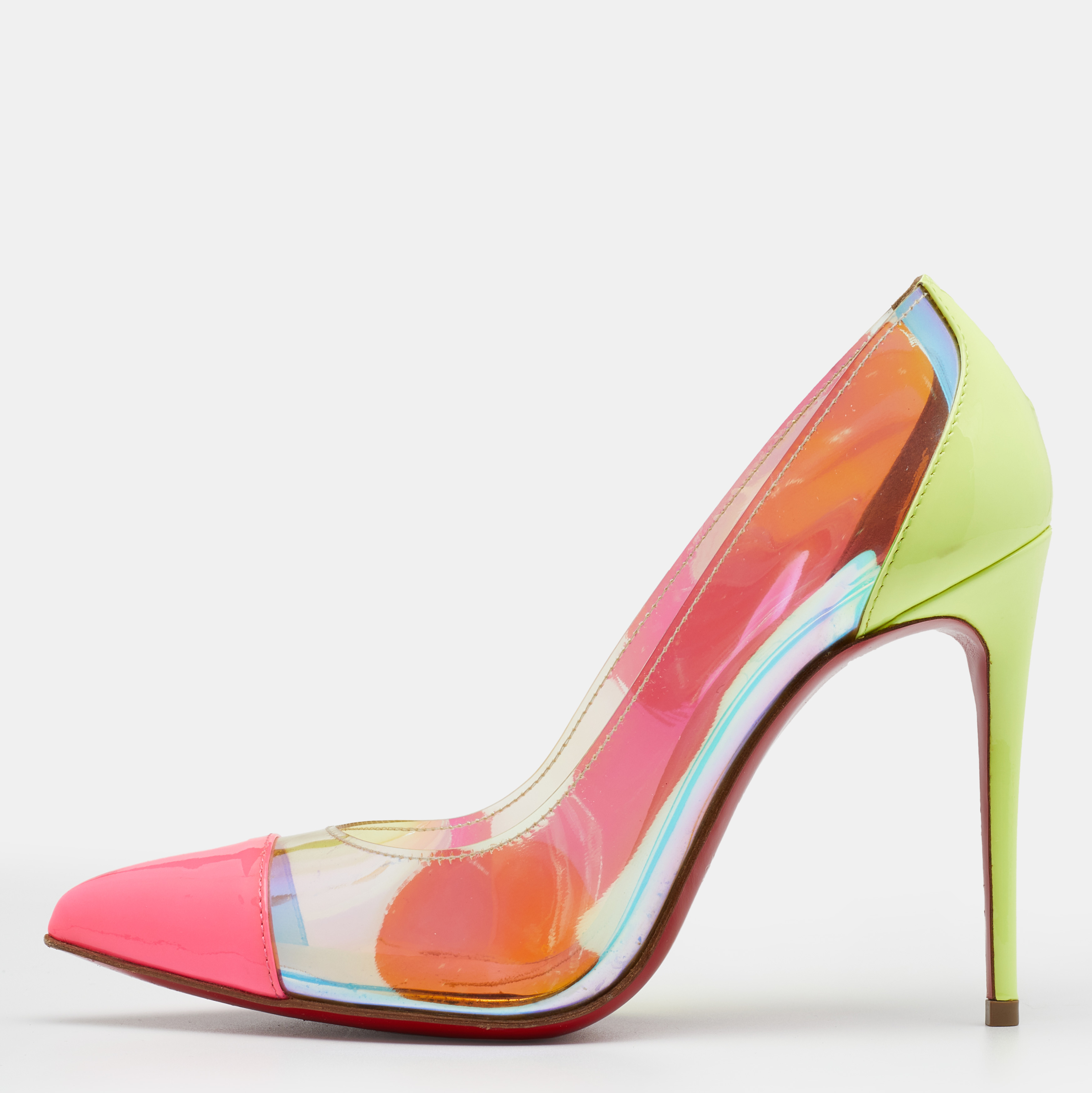 Christian louboutin multicolor pvc and patent leather pumps size 36