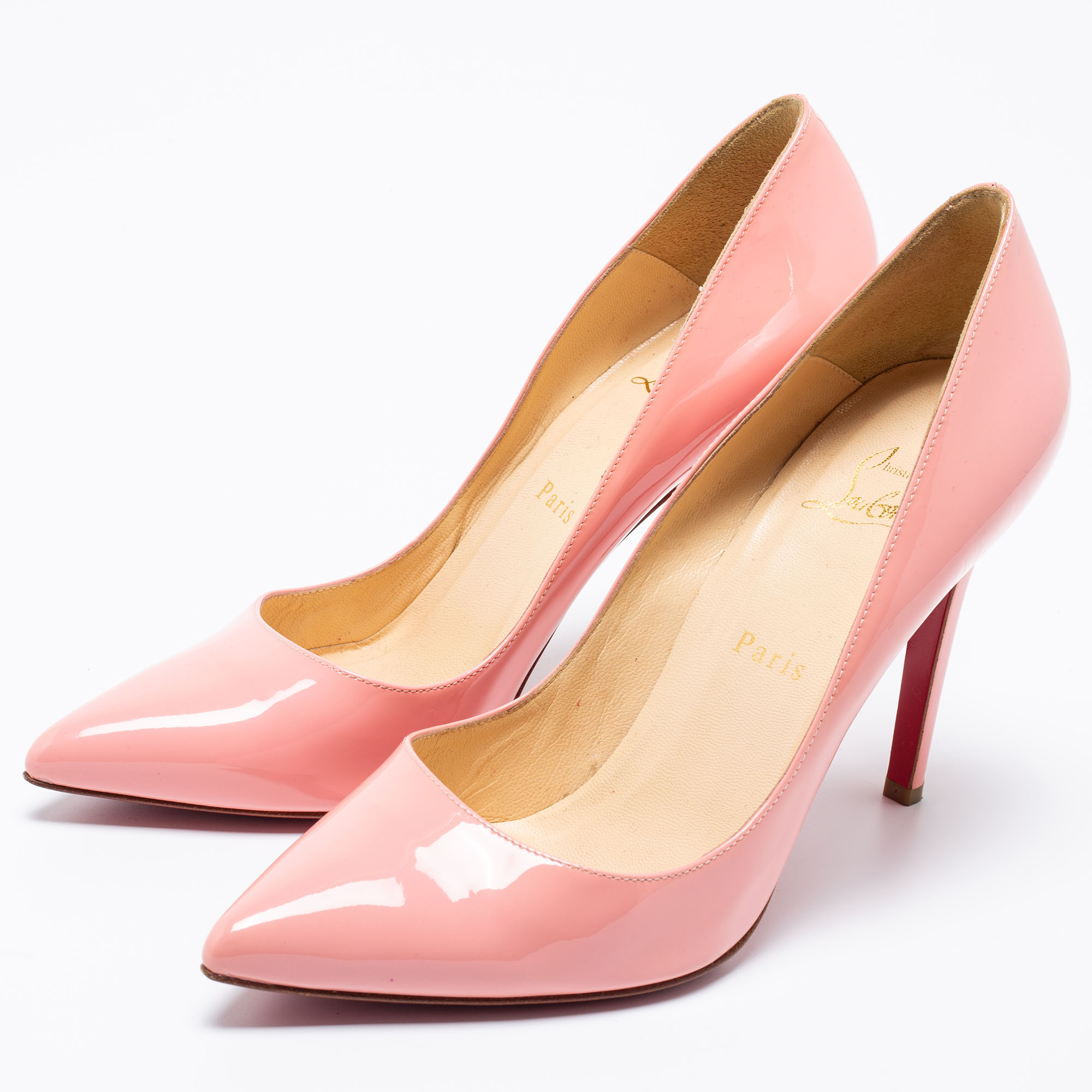 Christian Louboutin Light Pink Patent Leather Pigalle Pointed Toe Pumps Size
Christian Louboutin Light Pink Patent Leather Pigalle Pointed Toe Pumps Size