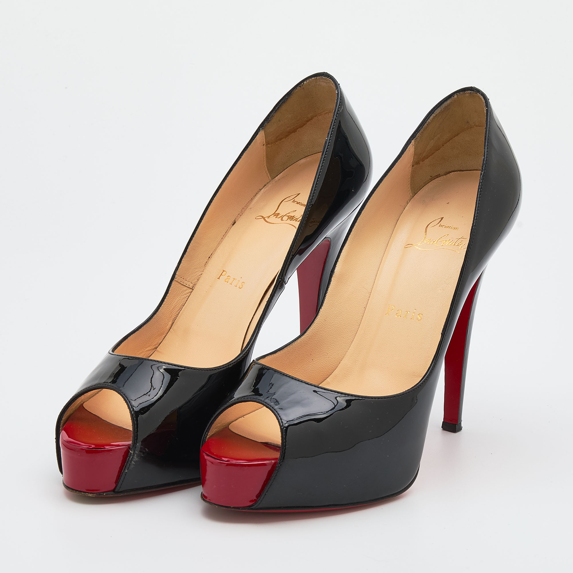 Christian Louboutin Black Patent Leather New Very Prive Platform Pumps Size
Christian Louboutin Black Patent Leather New Very Prive Platform Pumps Size