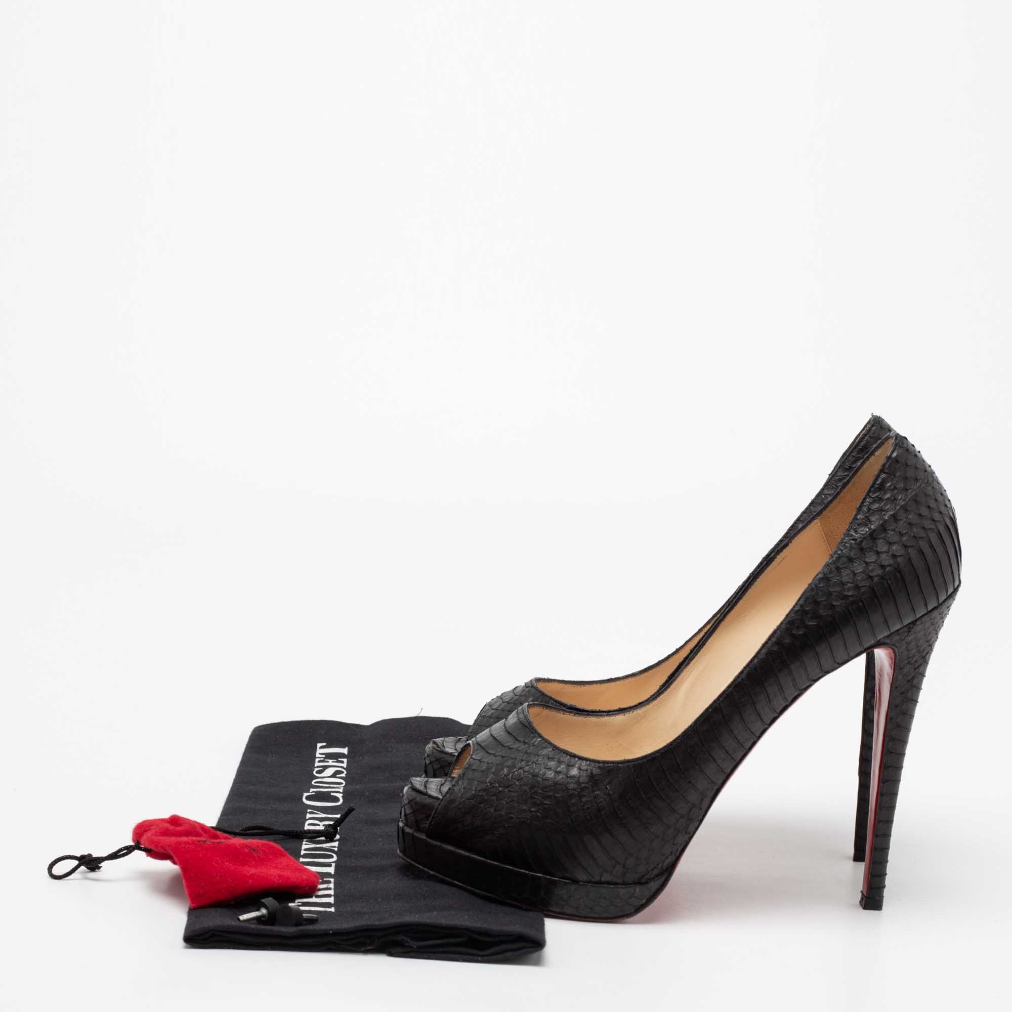 Christian Louboutin Black Python Leather Altadama Pumps Size 41